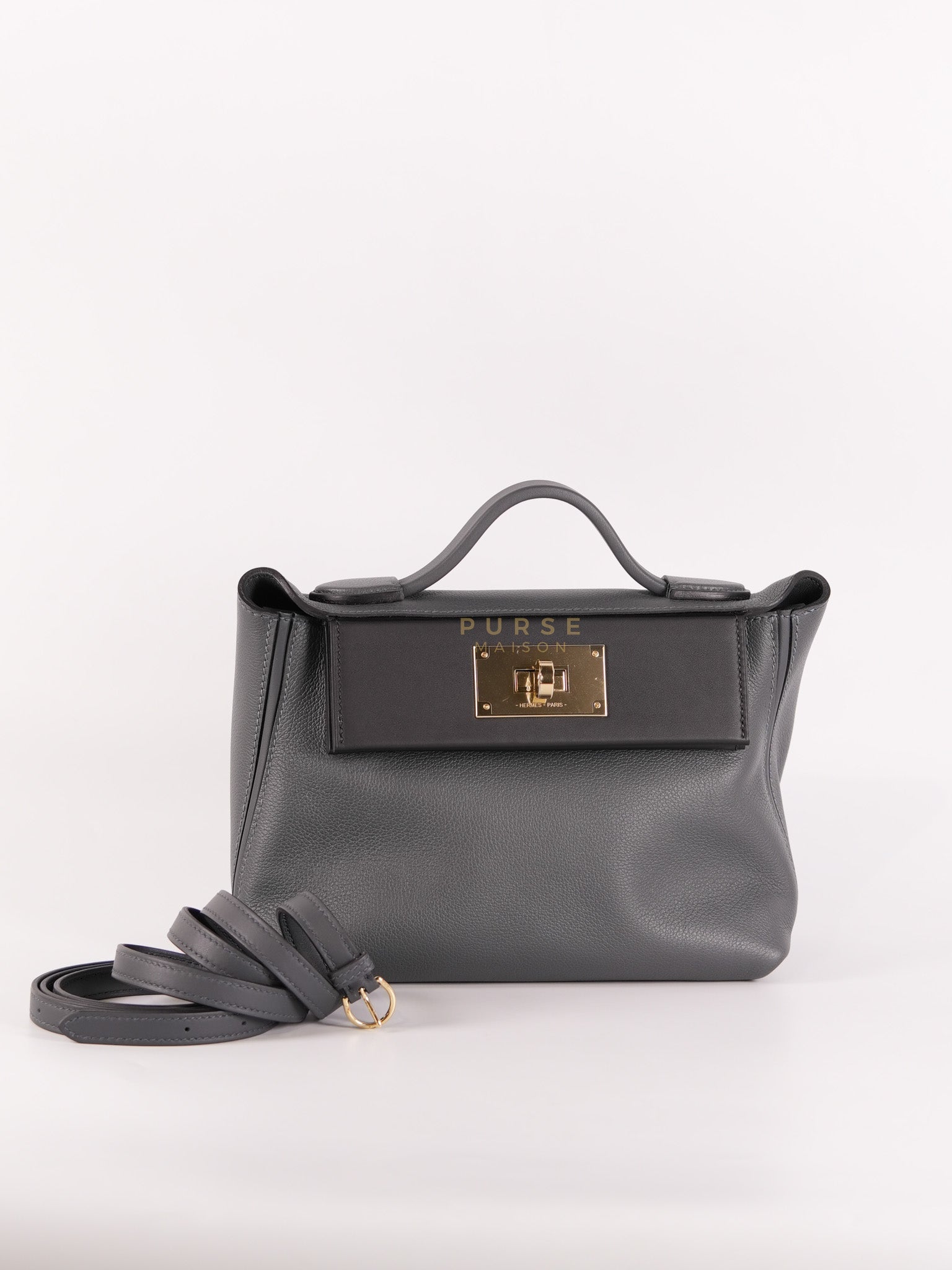 24/24 Ardoise Bi-color 21 Evercolor/Swift Double Leather and Gold Hardware Stamp K (2025) | Purse Maison Luxury Bags Shop