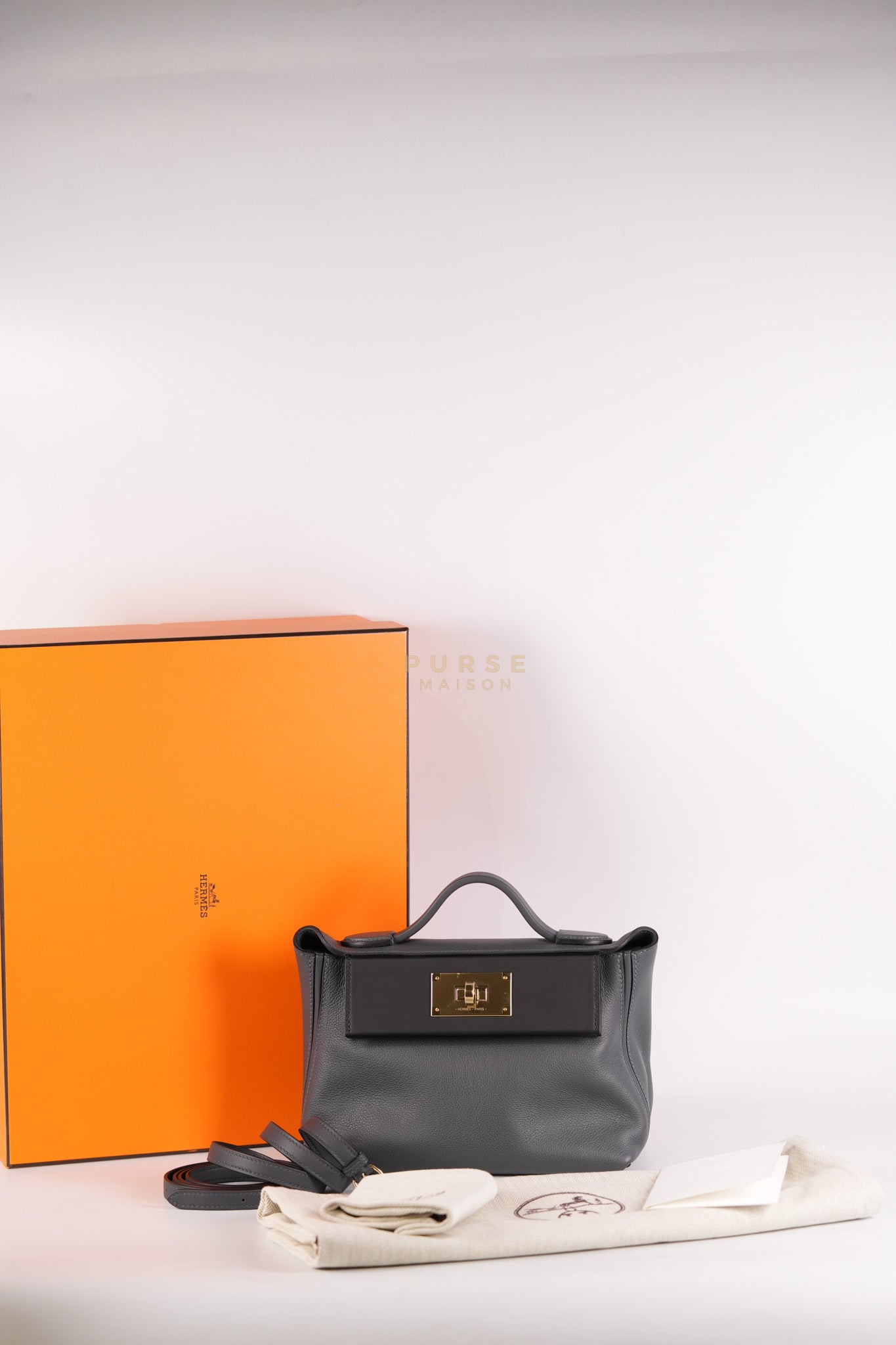 24/24 Ardoise Bi-color 21 Evercolor/Swift Double Leather and Gold Hardware Stamp K (2025) | Purse Maison Luxury Bags Shop