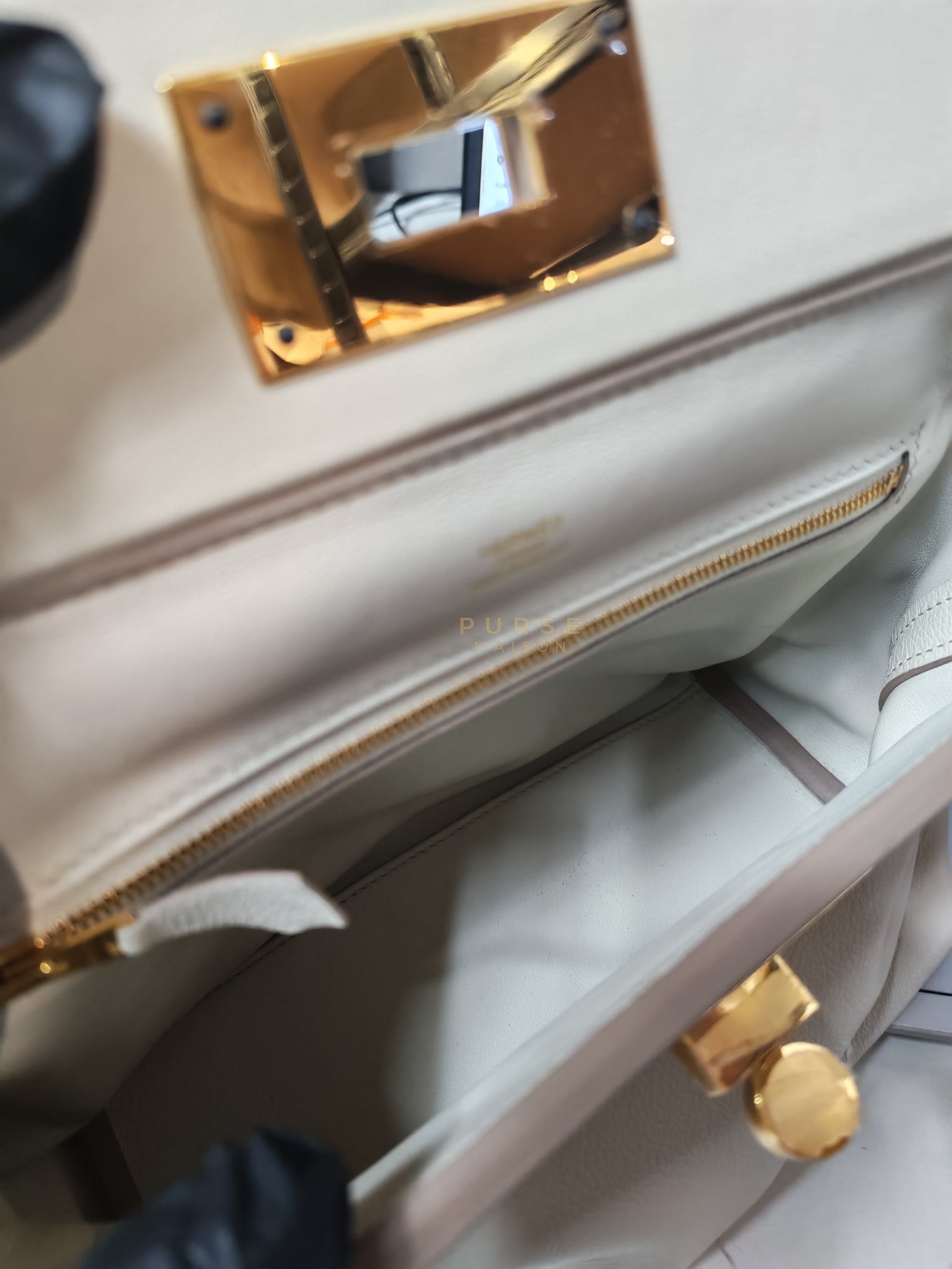 24/24 in Beton Evercolor/Swift Leather and Gold Hardware Stamp B (2023) | Purse Maison Luxury Bags Shop