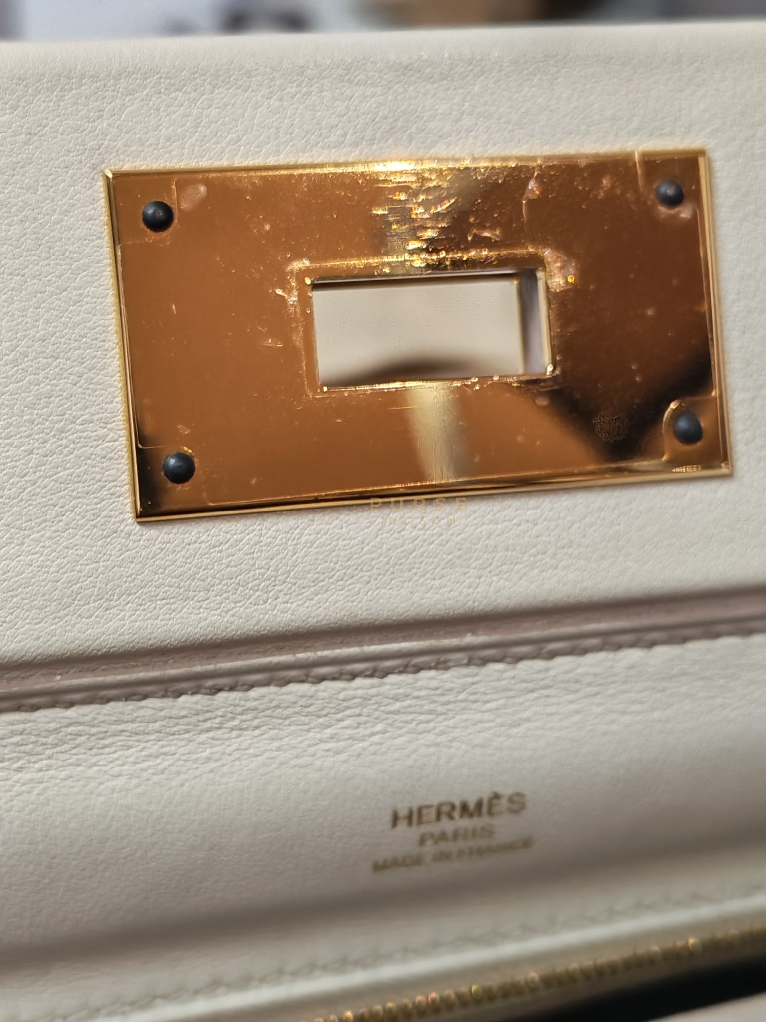 24/24 in Beton Evercolor/Swift Leather and Gold Hardware Stamp B (2023) | Purse Maison Luxury Bags Shop