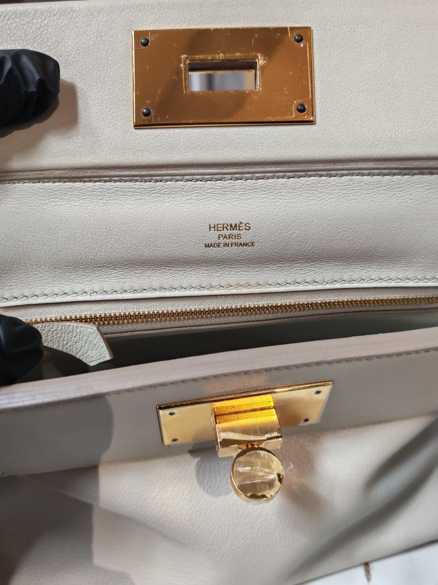 24/24 in Beton Evercolor/Swift Leather and Gold Hardware Stamp B (2023) | Purse Maison Luxury Bags Shop