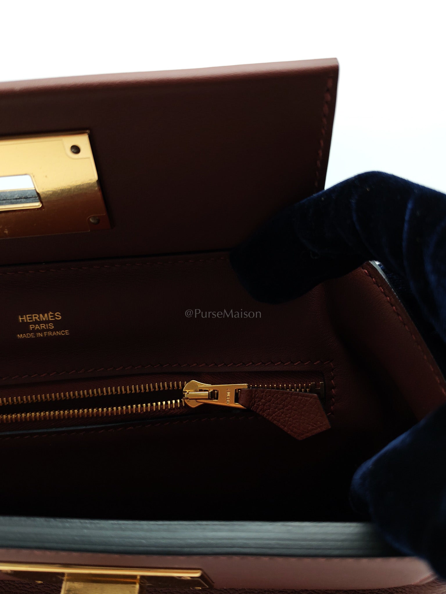 24/24 Mini in Rouge H Evercolor Leather and Gold Hardware Stamp W (2024) | Purse Maison Luxury Bags Shop