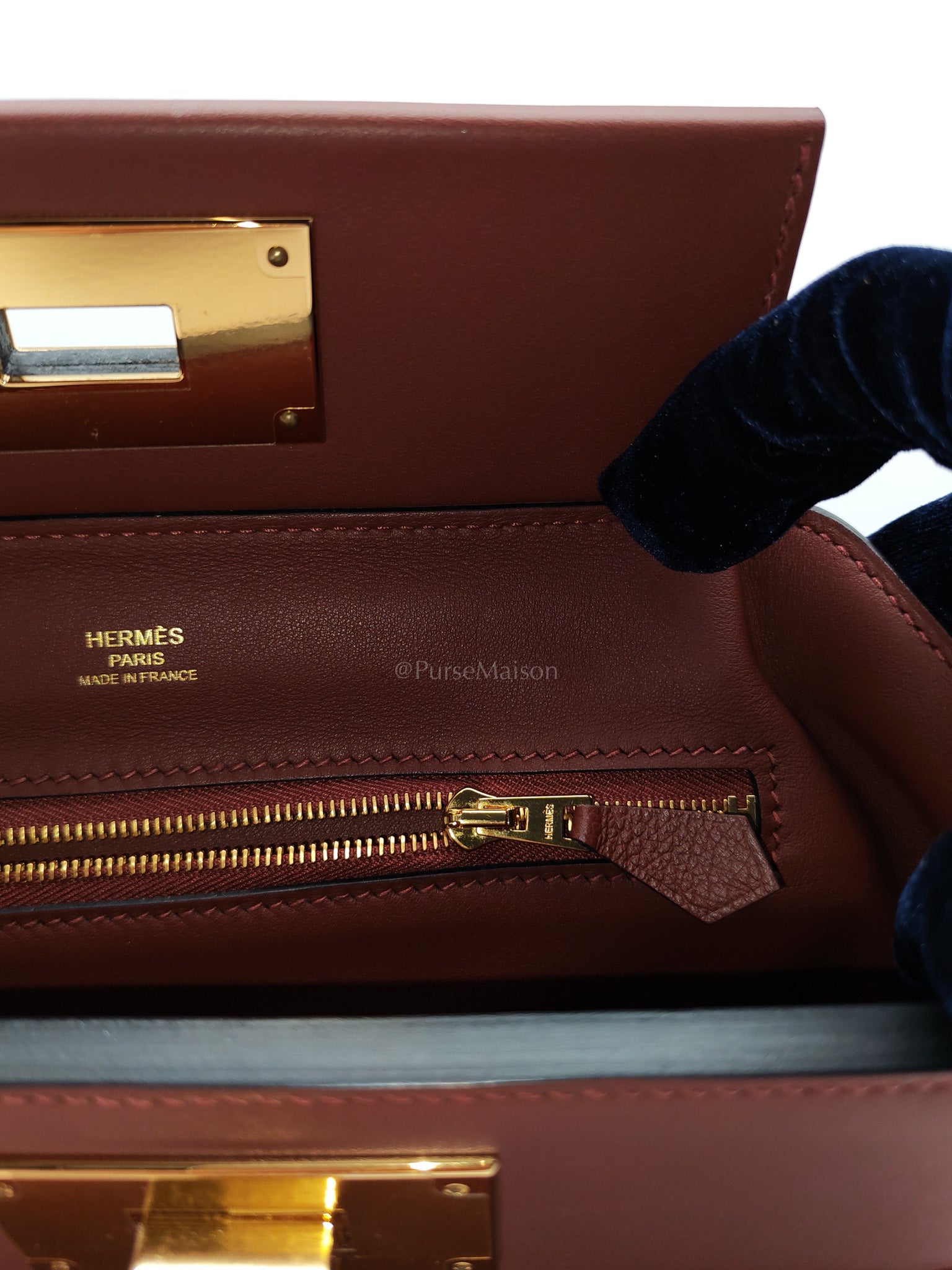 24/24 Mini in Rouge H Evercolor Leather and Gold Hardware Stamp W (2024) | Purse Maison Luxury Bags Shop