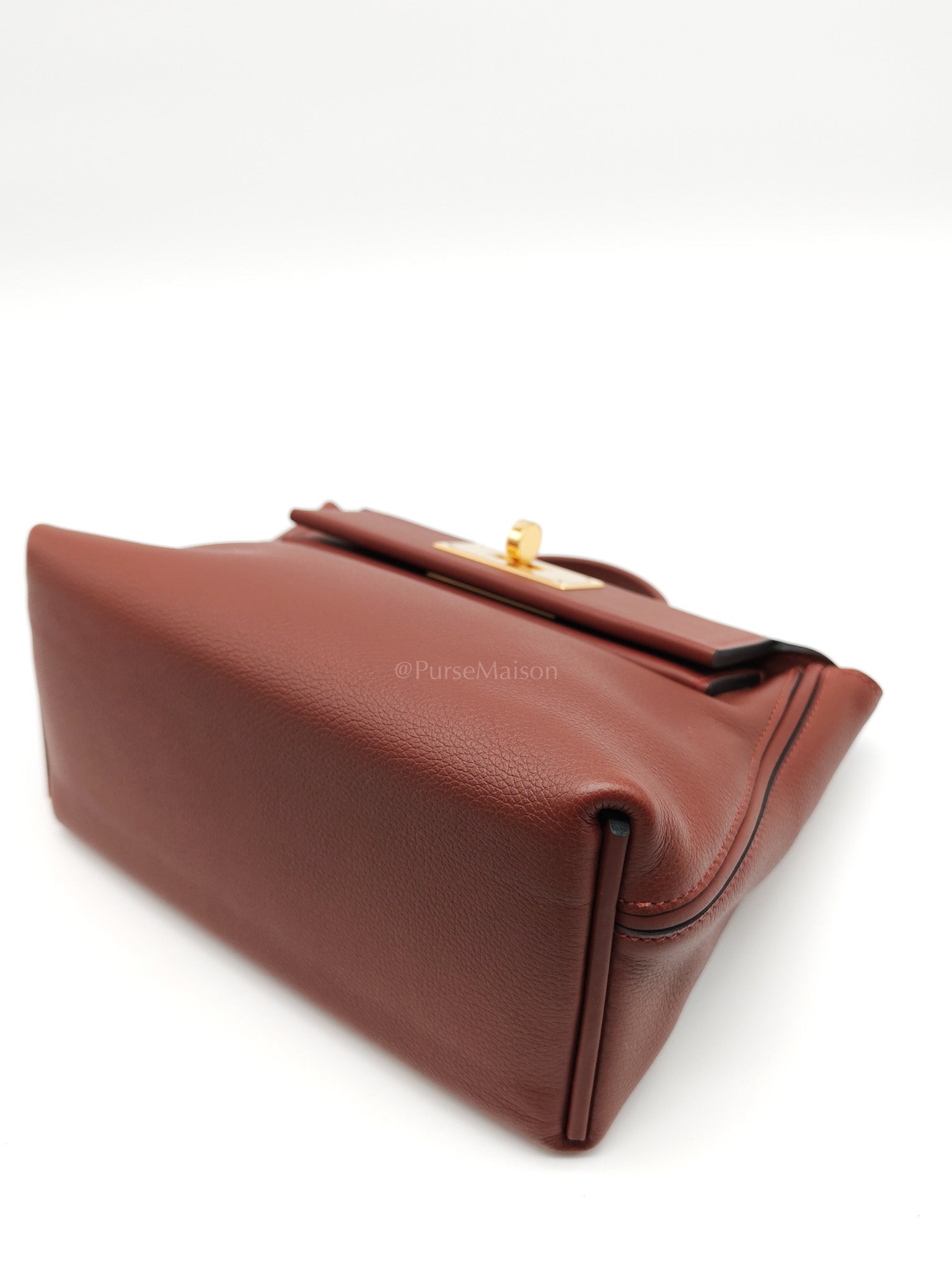 24/24 Mini in Rouge H Evercolor Leather and Gold Hardware Stamp W (2024) | Purse Maison Luxury Bags Shop