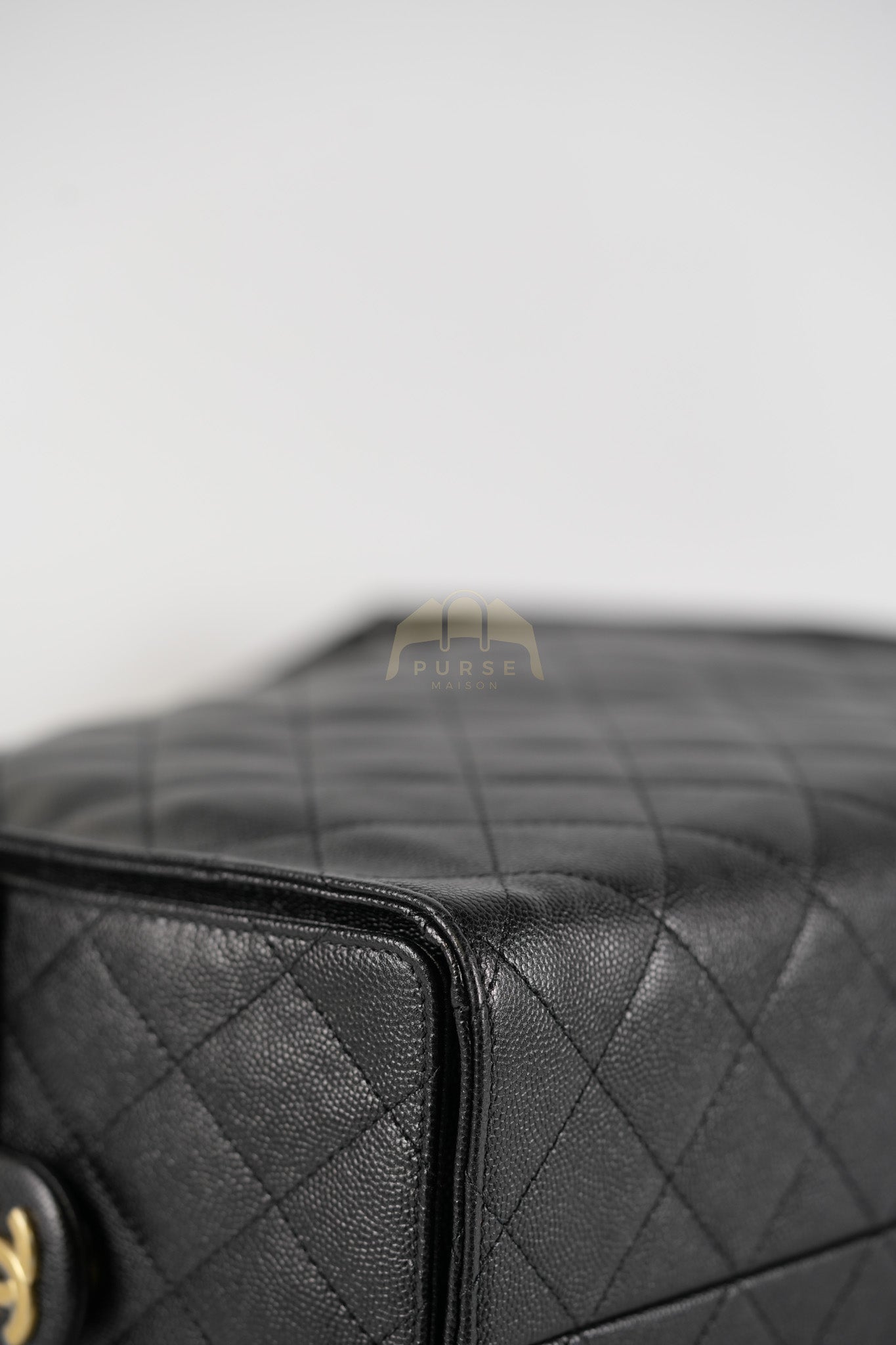 25 Medium in Black Caviar Leather and Aged Gold Hardware (Microchip) | Purse Maison Luxury Bags Shop