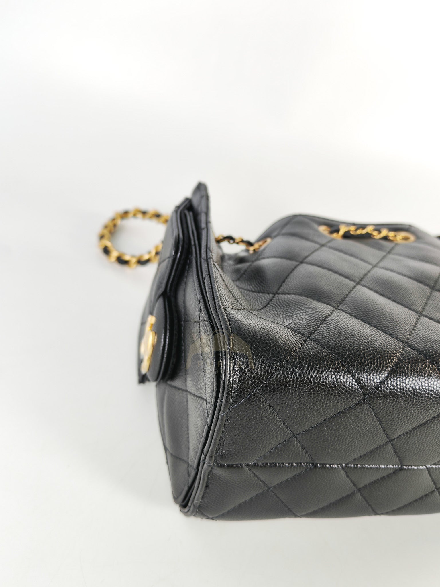 25 Mini in Black Caviar Leather Aged Gold Hardware (Microchip) | Purse Maison Luxury Bags Shop