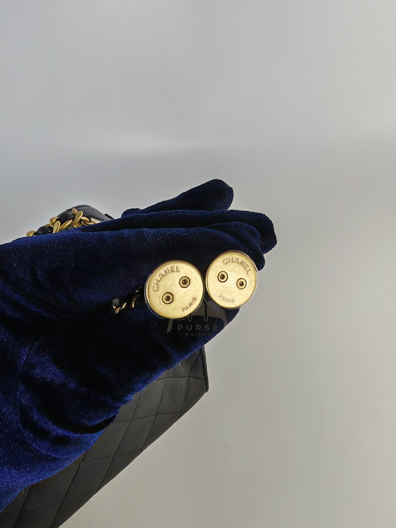 25 Mini in Black Caviar Leather Aged Gold Hardware (Microchip) | Purse Maison Luxury Bags Shop