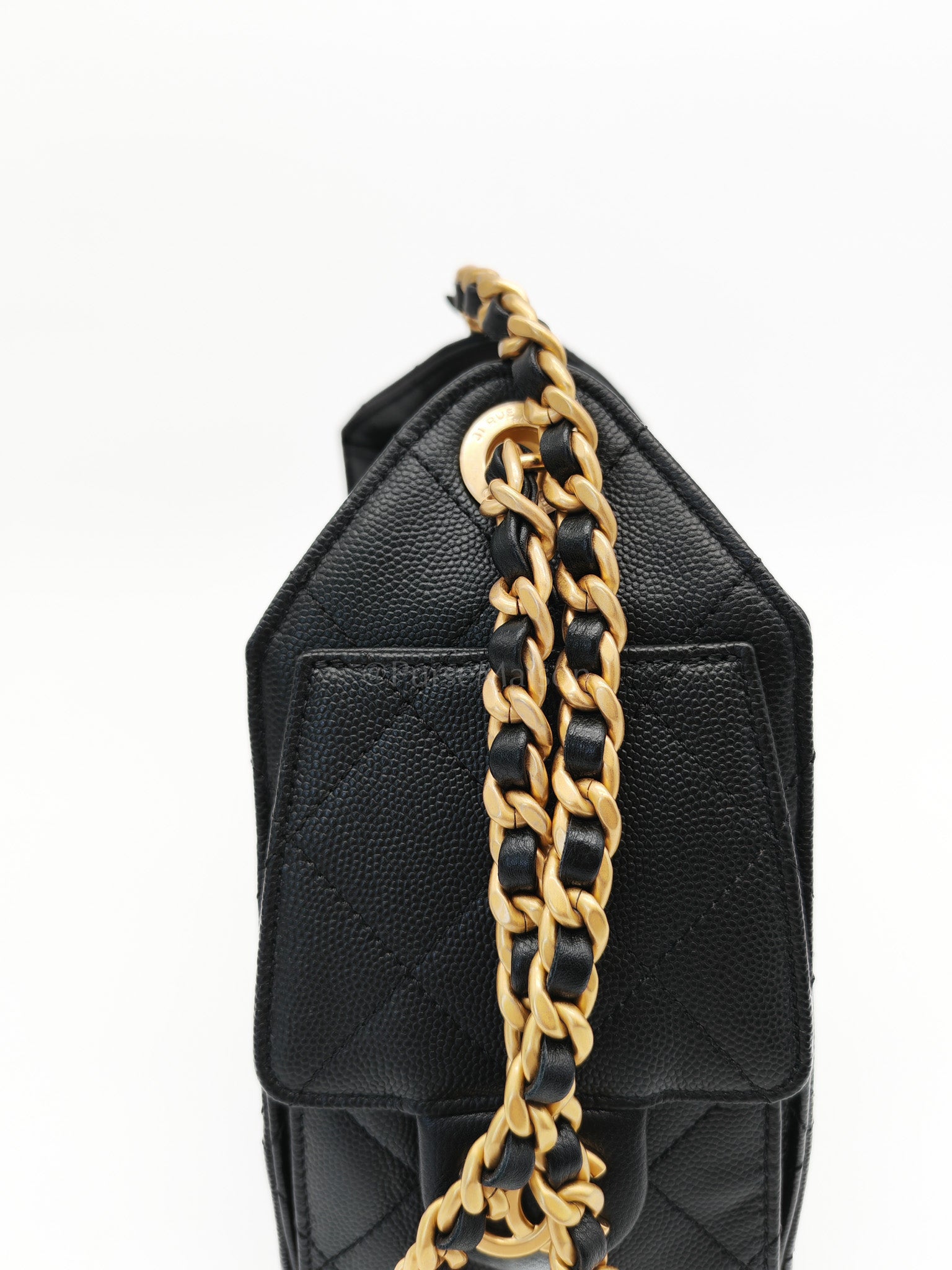 25 Mini in Black Caviar Leather Aged Gold Hardware(Microchip) | Purse Maison Luxury Bags Shop