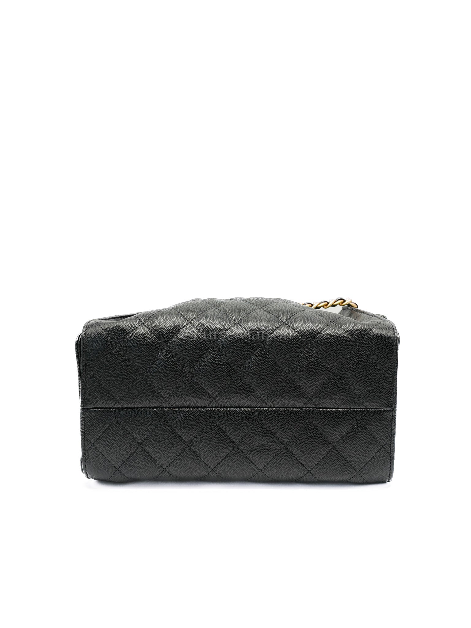 25 Small Black Caviar Leather in Aged Gold Hardware Microchip(HH****C1) | Purse Maison Luxury Bags Shop