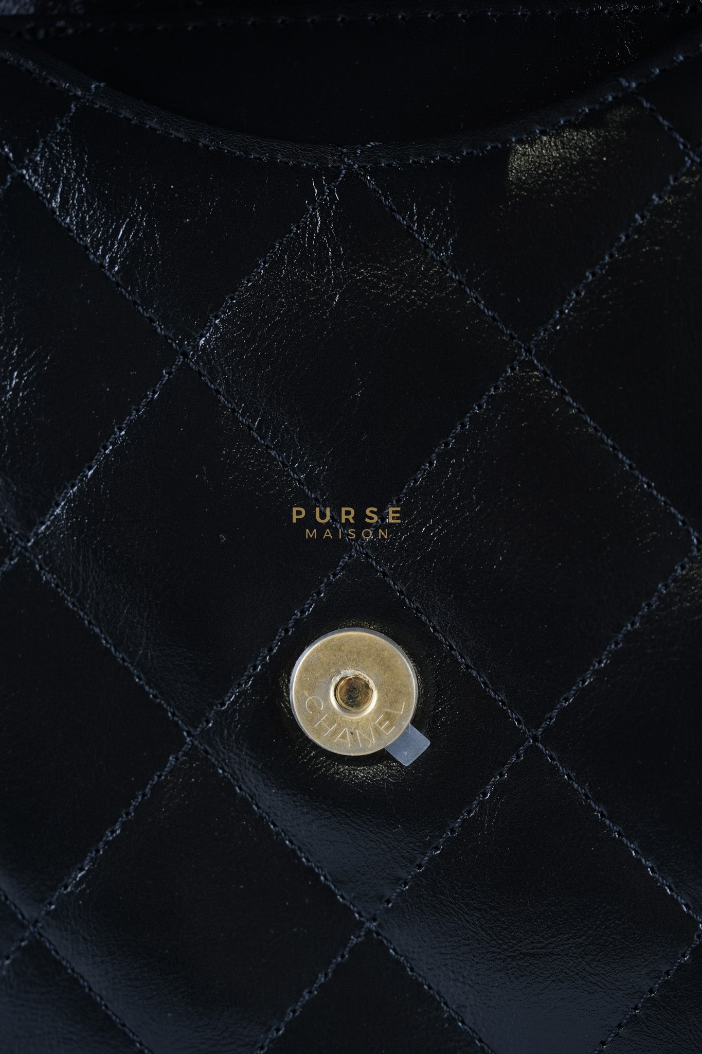 25 Small Hobo Tote Bag in Black Calfskin Leather & Mixed Hardware Microchip | Purse Maison Luxury Bags Shop