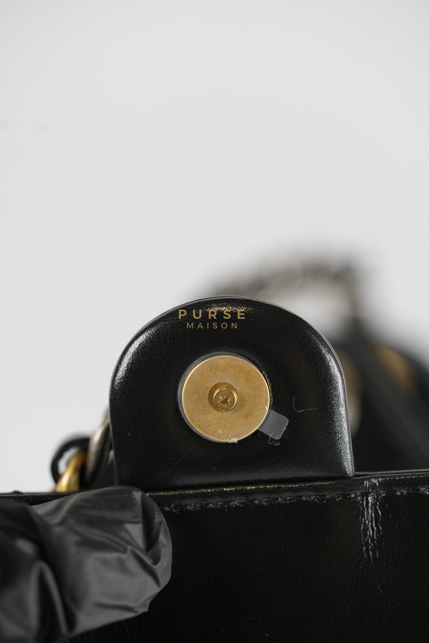 25 Small Hobo Tote Bag in Black Calfskin Leather & Mixed Hardware Microchip | Purse Maison Luxury Bags Shop