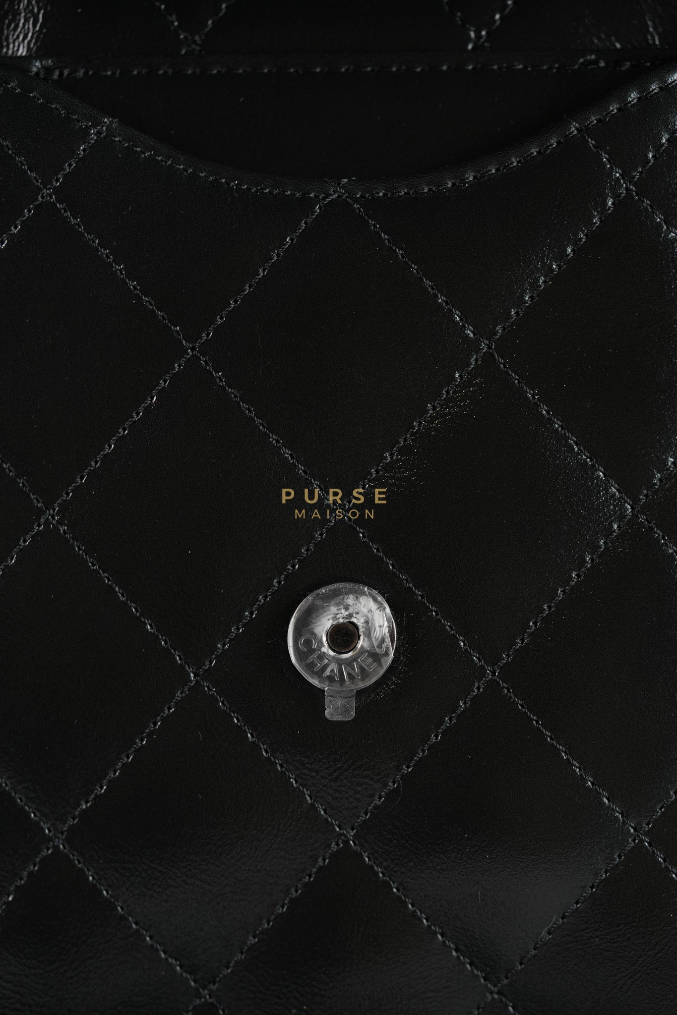 25 Small Hobo Tote Bag in Black Calfskin Leather & Mixed Hardware Microchip | Purse Maison Luxury Bags Shop