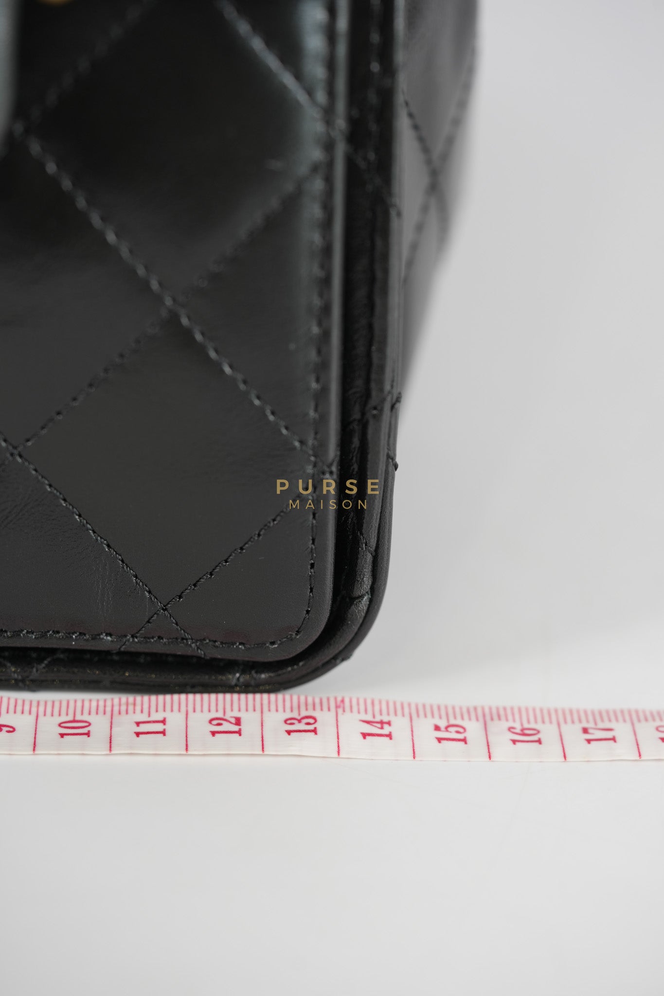 25 Small Hobo Tote Bag in Black Calfskin Leather & Mixed Hardware Microchip | Purse Maison Luxury Bags Shop