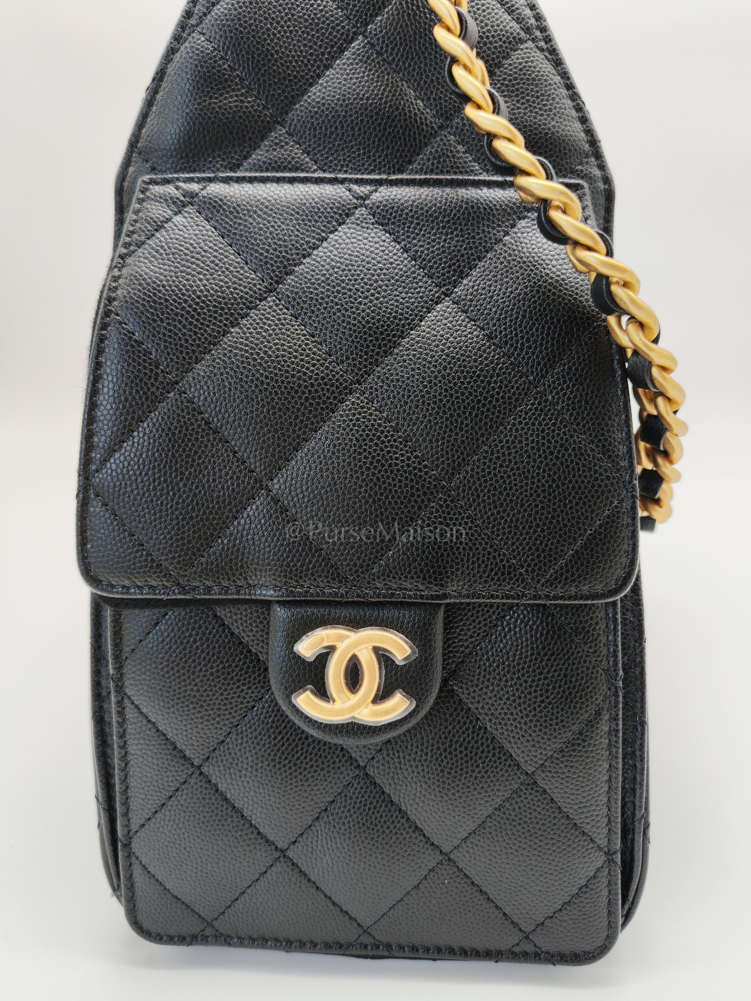 25 Small in Black Caviar Leather Aged Gold Hardware Microchip(N5****NE) | Purse Maison Luxury Bags Shop