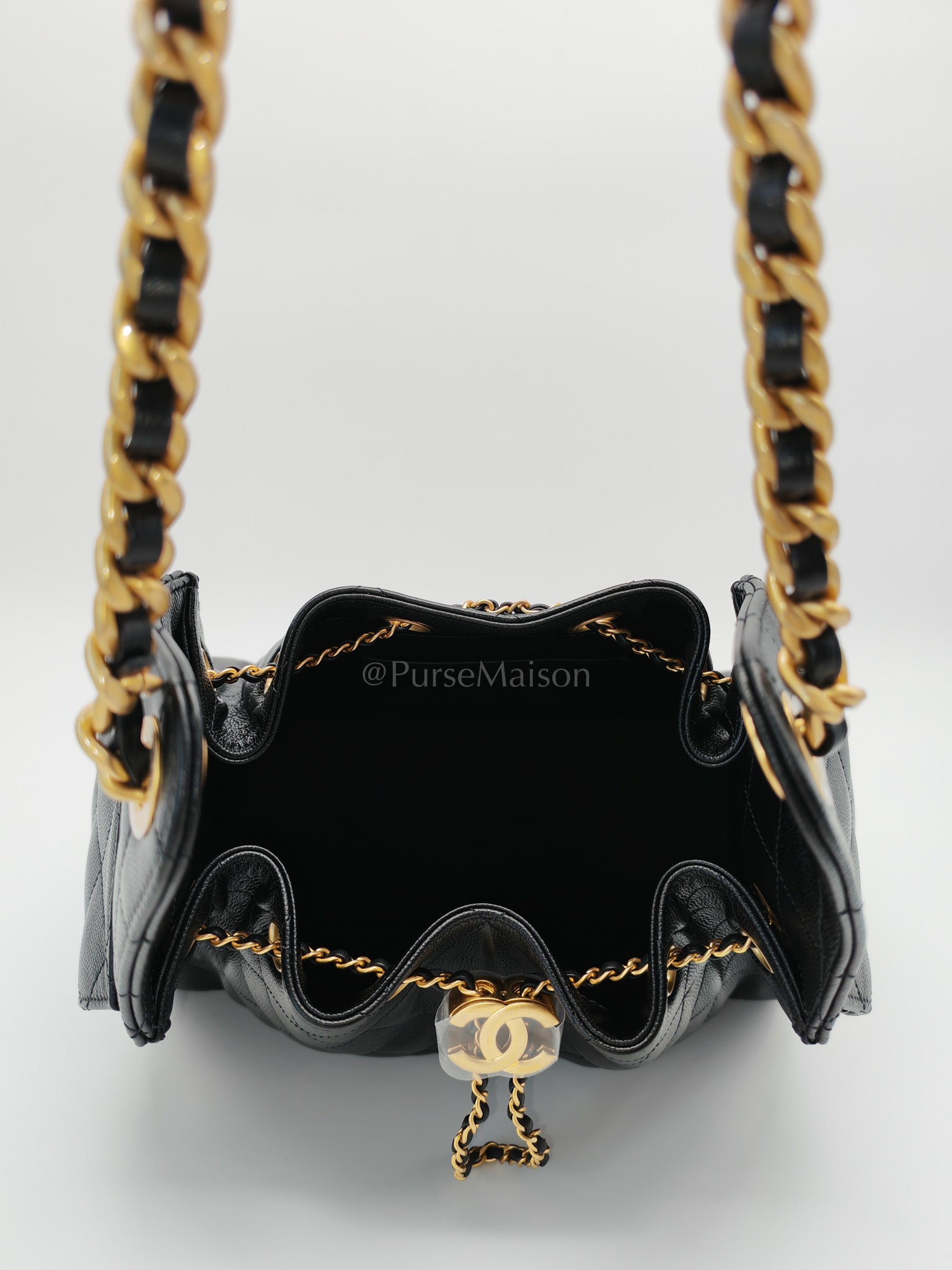 25 Small in Black Caviar Leather Aged Gold Hardware Microchip(N5****NE) | Purse Maison Luxury Bags Shop