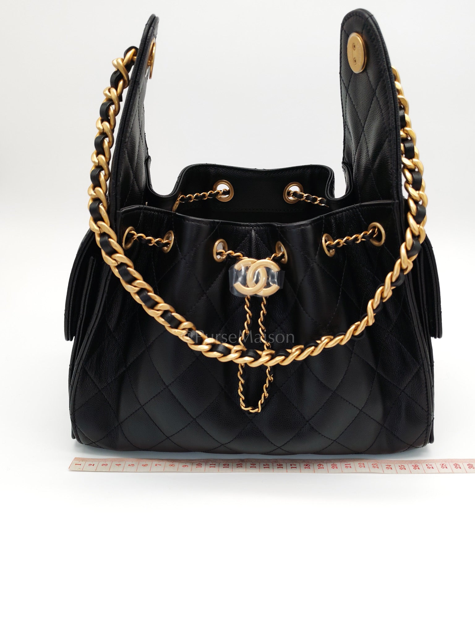 25 Small in Black Caviar Leather Aged Gold Hardware Microchip(N5****NE) | Purse Maison Luxury Bags Shop