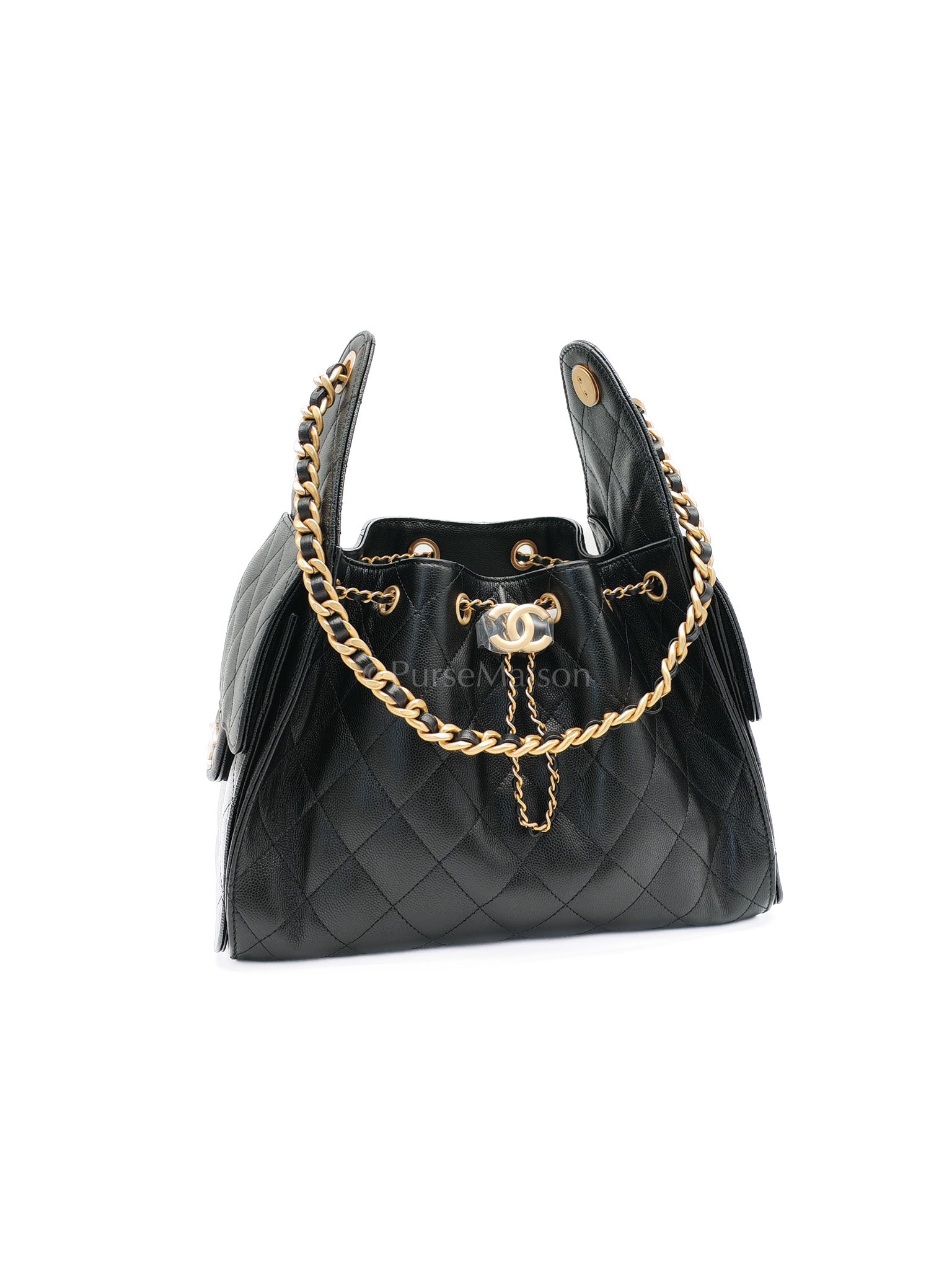 25 Small in Black Caviar Leather Aged Gold Hardware Microchip(N5****NE) | Purse Maison Luxury Bags Shop
