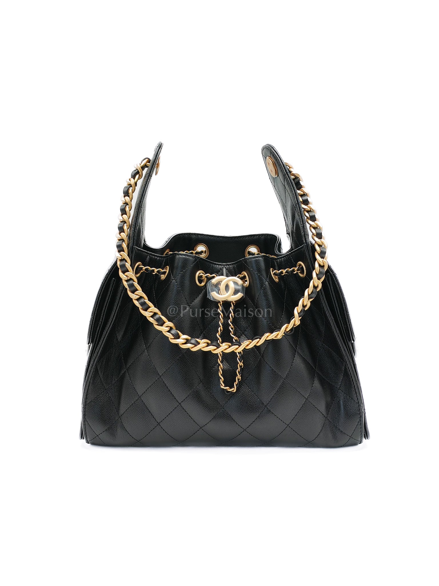 25 Small in Black Caviar Leather Aged Gold Hardware Microchip(N5****NE) | Purse Maison Luxury Bags Shop