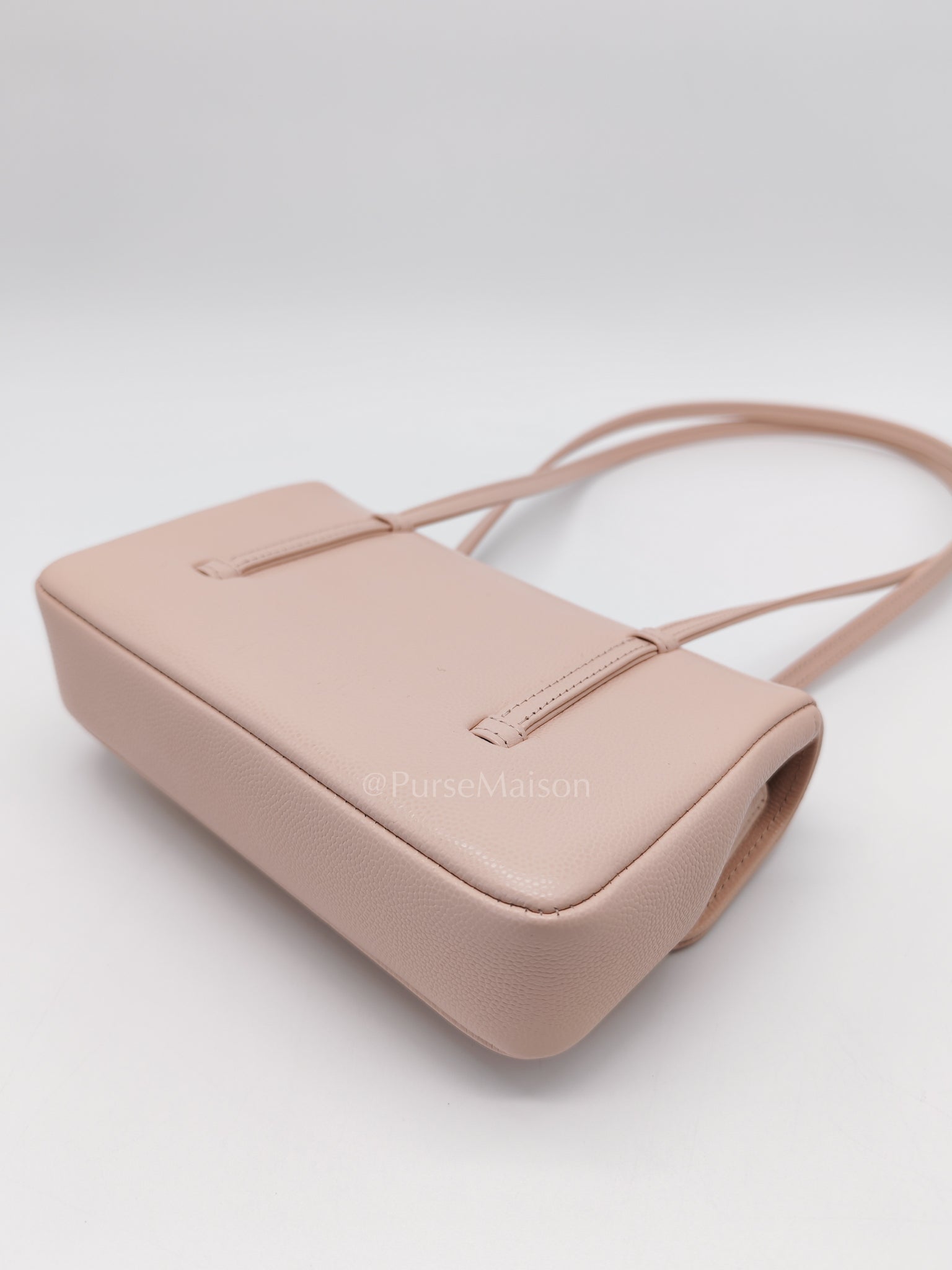 26 Mini Preppy Coco in Light Pink Soft Caviar Leather in Light Aged Gold Hardware (Micrcohip) | Purse Maison Luxury Bags Shop