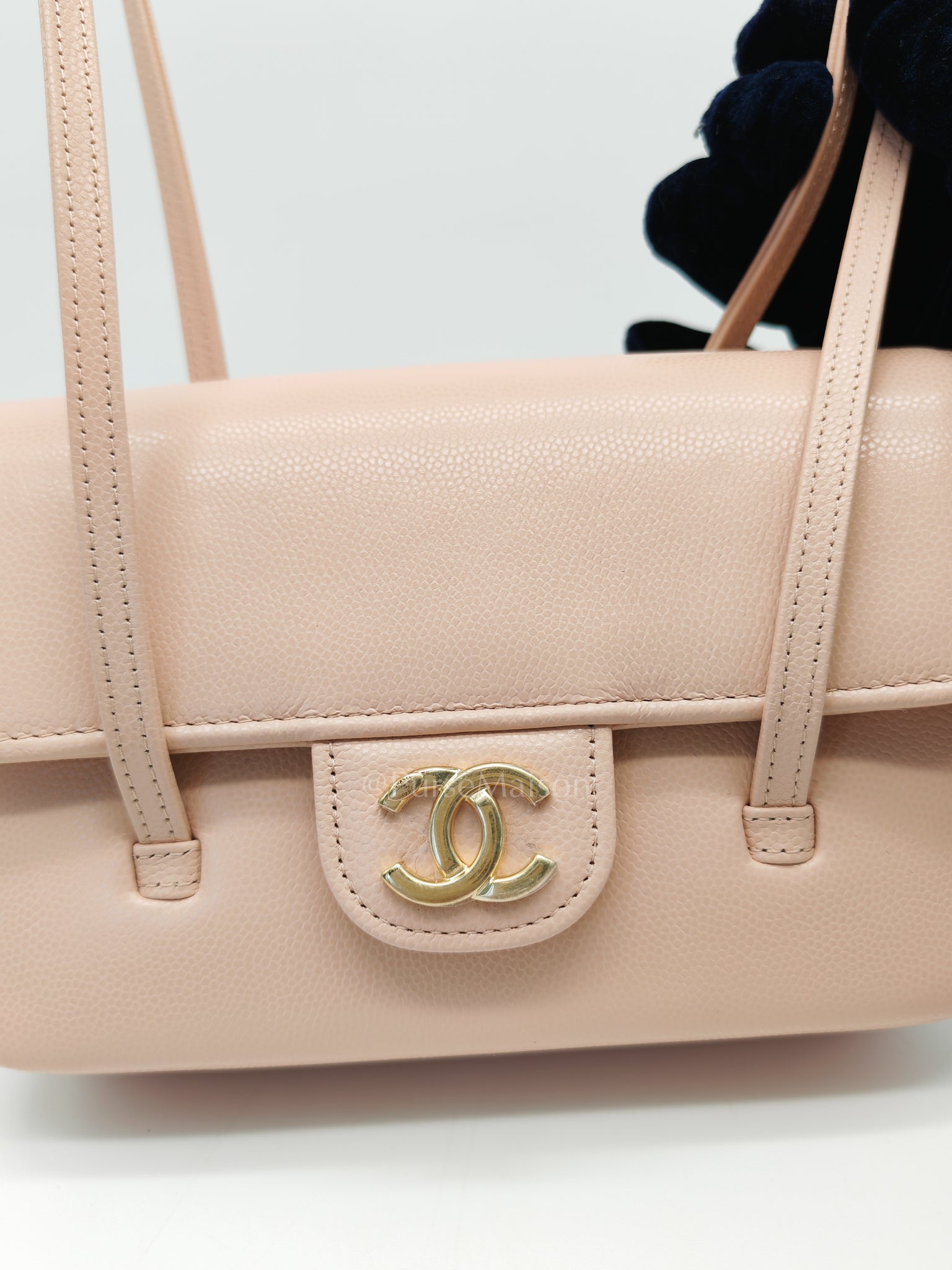 26 Mini Preppy Coco in Light Pink Soft Caviar Leather in Light Aged Gold Hardware (Micrcohip) | Purse Maison Luxury Bags Shop