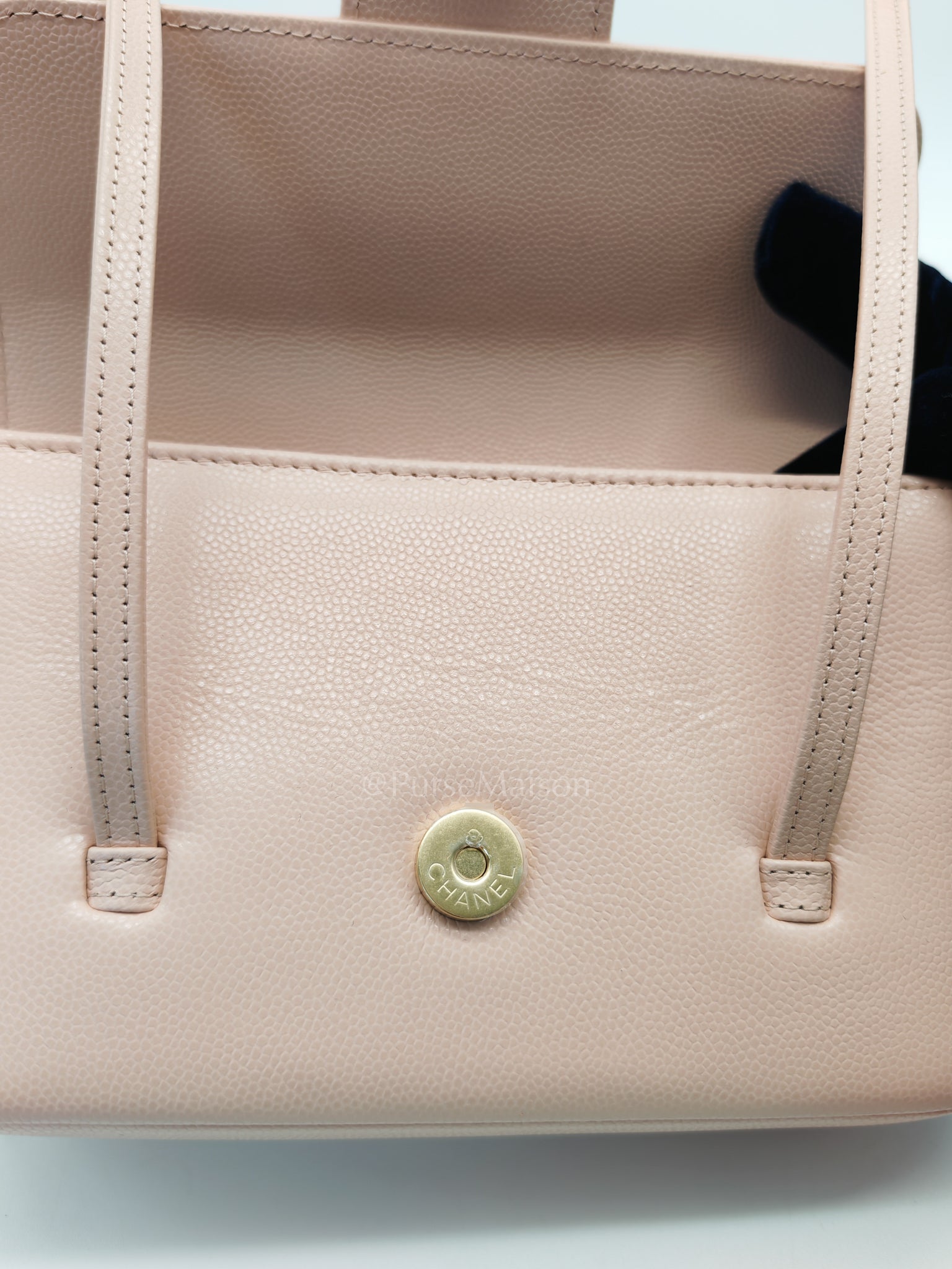 26 Mini Preppy Coco in Light Pink Soft Caviar Leather in Light Aged Gold Hardware (Micrcohip) | Purse Maison Luxury Bags Shop