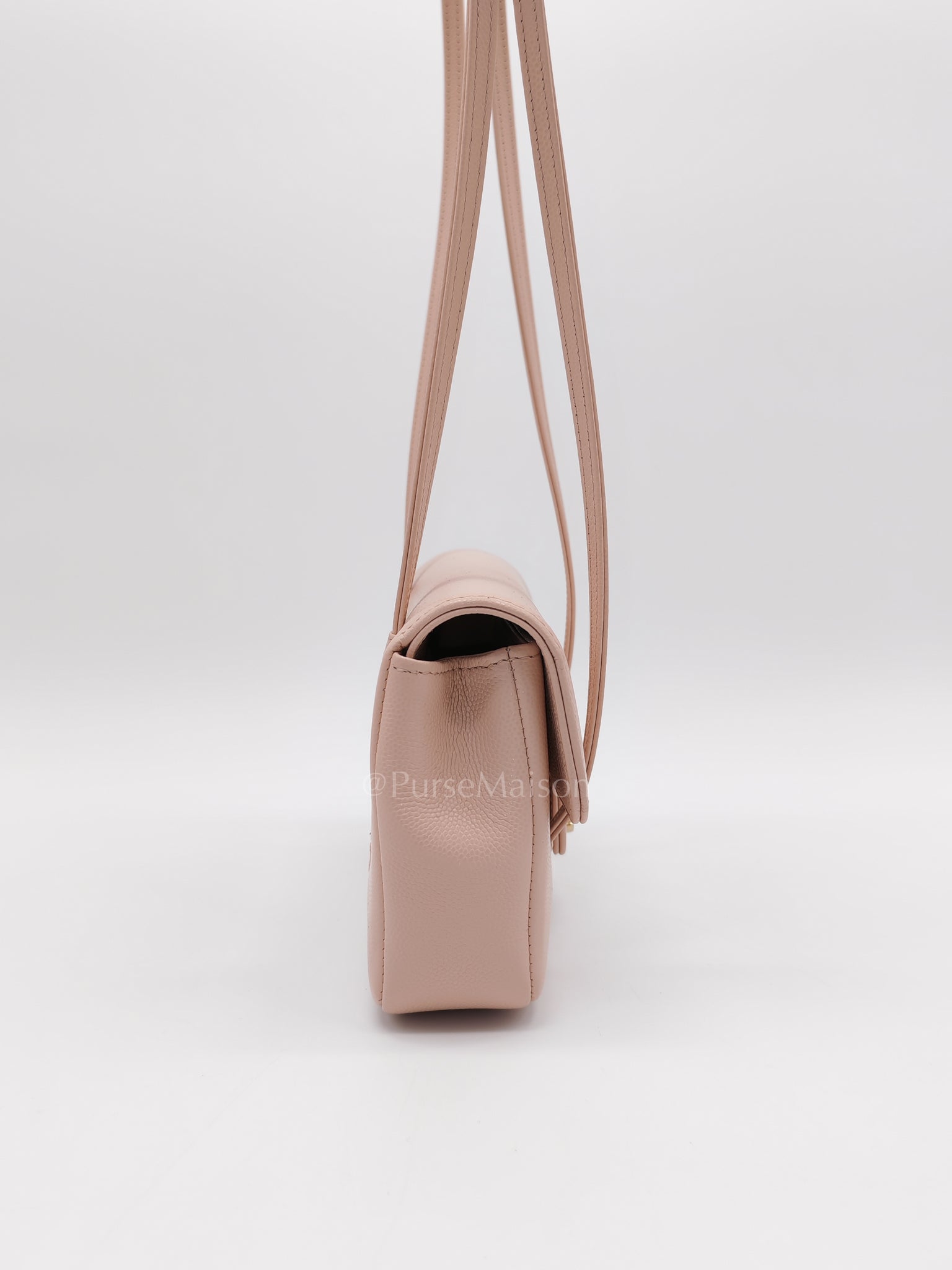 26 Mini Preppy Coco in Light Pink Soft Caviar Leather in Light Aged Gold Hardware (Micrcohip) | Purse Maison Luxury Bags Shop