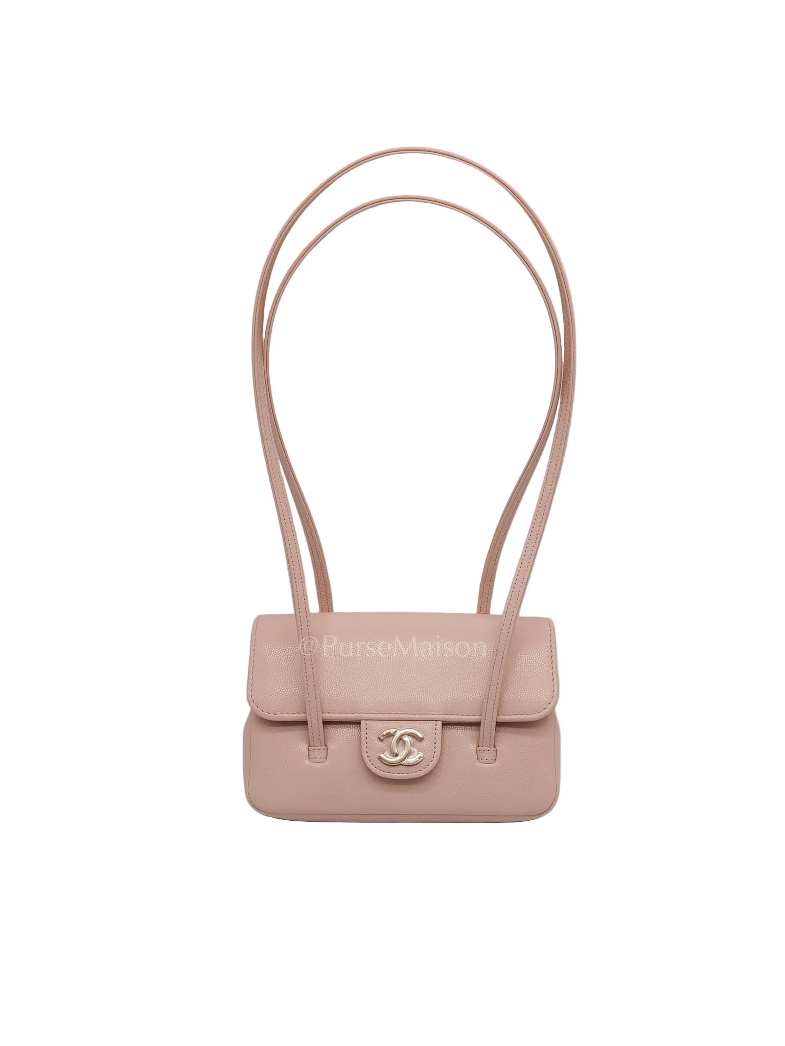 26 Mini Preppy Coco in Light Pink Soft Caviar Leather in Light Aged Gold Hardware (Micrcohip) | Purse Maison Luxury Bags Shop