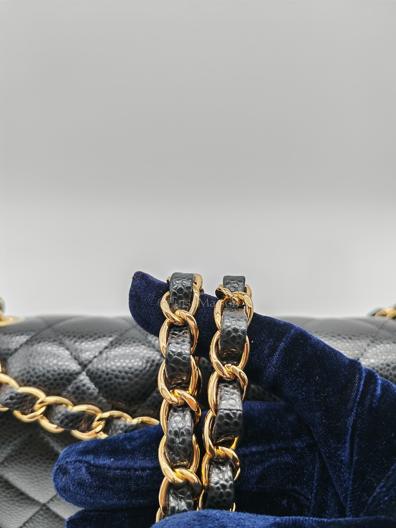 Chanel Classic Double Flap Medium in Black Quilted Caviar Leather and Gold Hardware Series 27 | Purse Maison Luxury Bags Shop