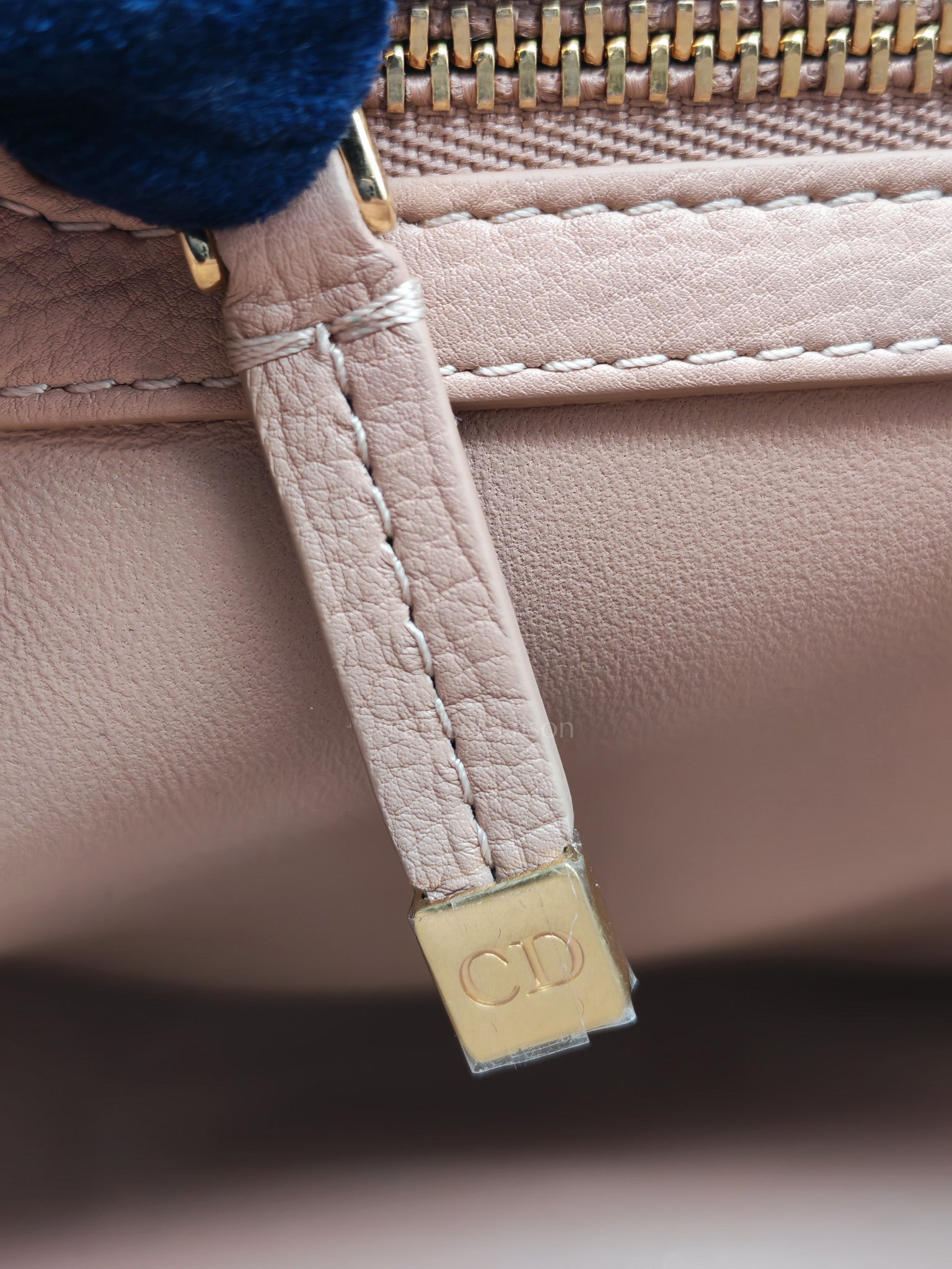 Caro Large in Dark Beige Calfskin Cannage Leather