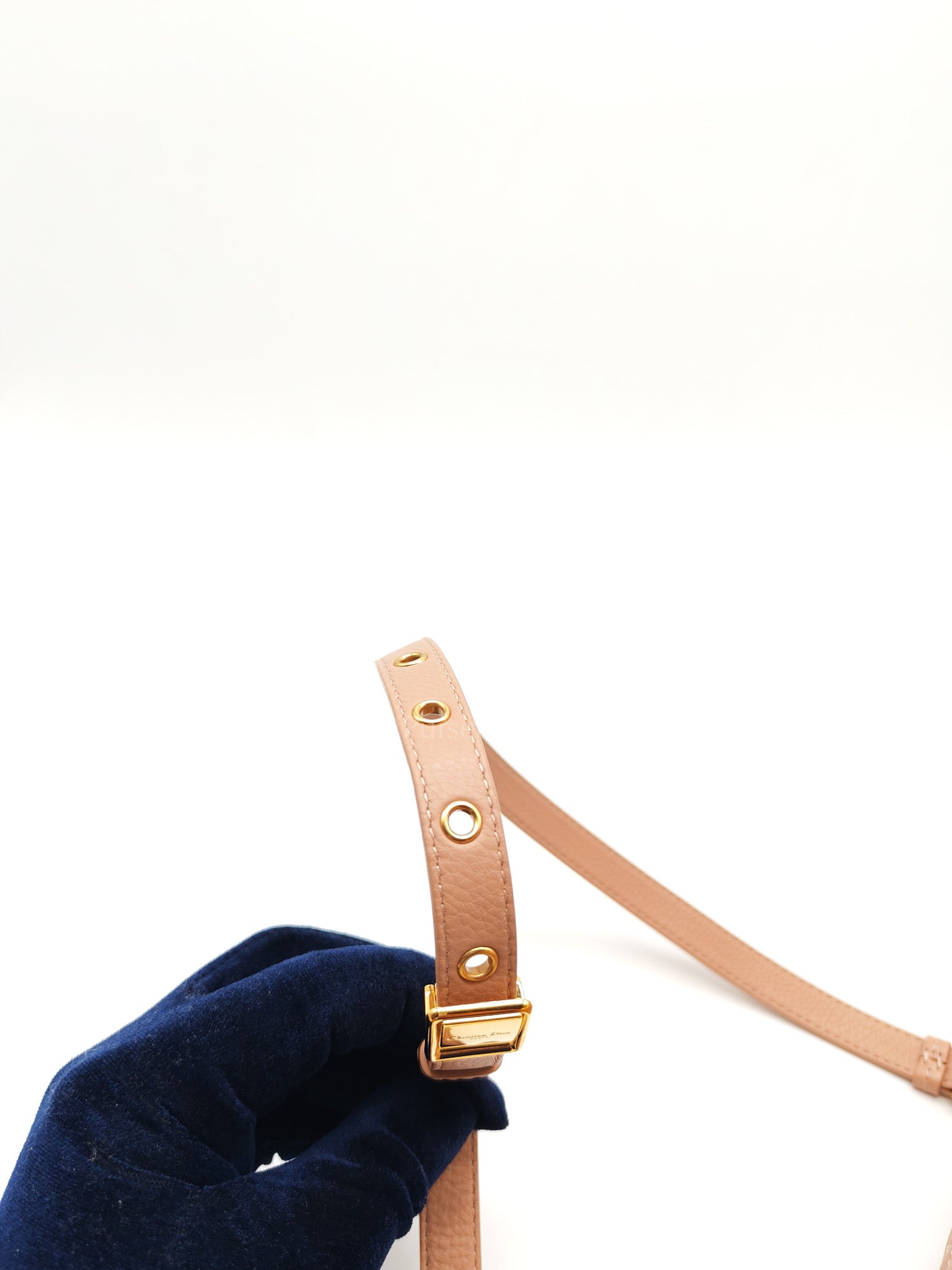 Caro Large in Dark Beige Calfskin Cannage Leather