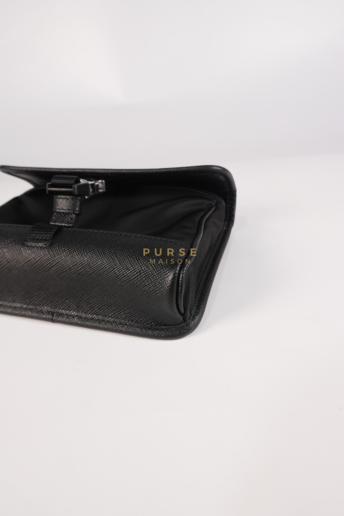 2ZH108 Mini Smartphone Case in Re-Nylon & Saffiano Leather | Purse Maison Luxury Bags Shop