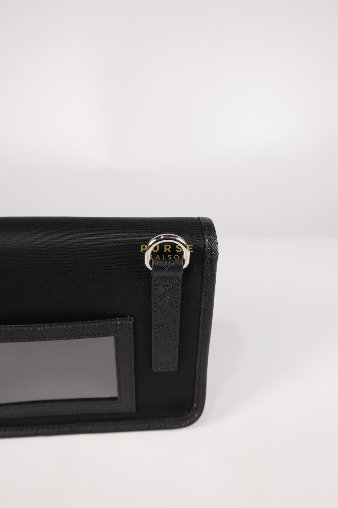 2ZH108 Mini Smartphone Case in Re-Nylon & Saffiano Leather | Purse Maison Luxury Bags Shop