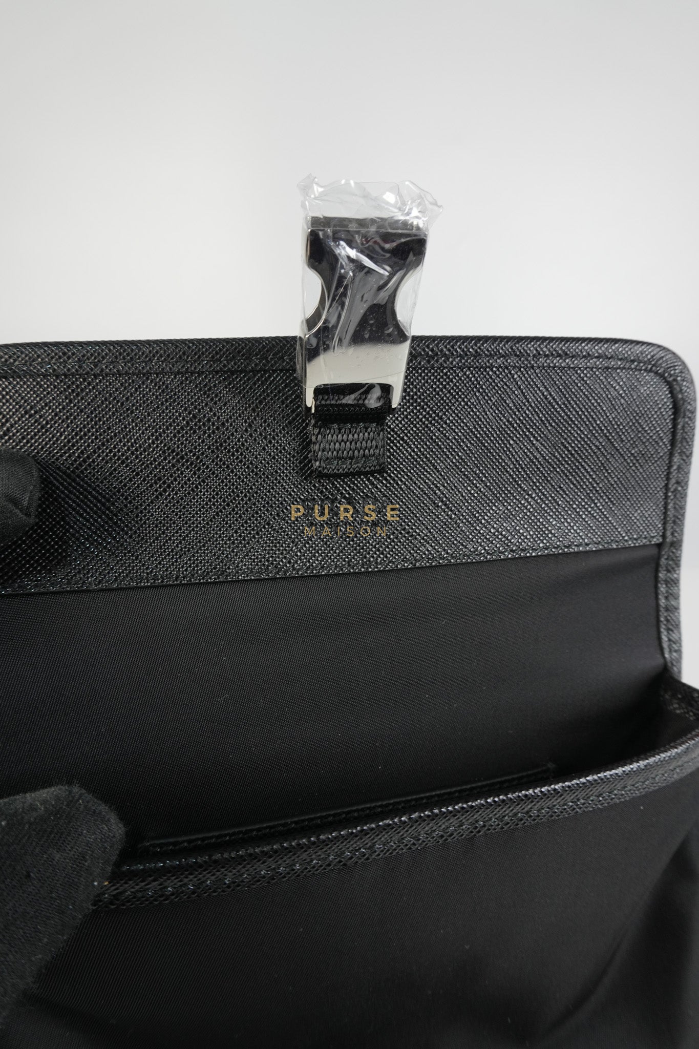 2ZH108 Mini Smartphone Case in Re-Nylon & Saffiano Leather | Purse Maison Luxury Bags Shop