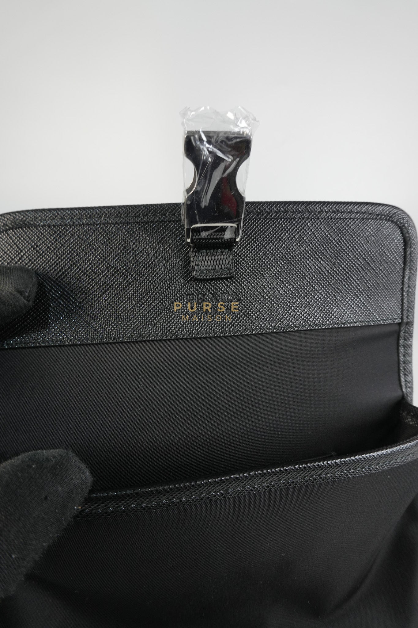 2ZH108 Mini Smartphone Case in Re-Nylon & Saffiano Leather | Purse Maison Luxury Bags Shop