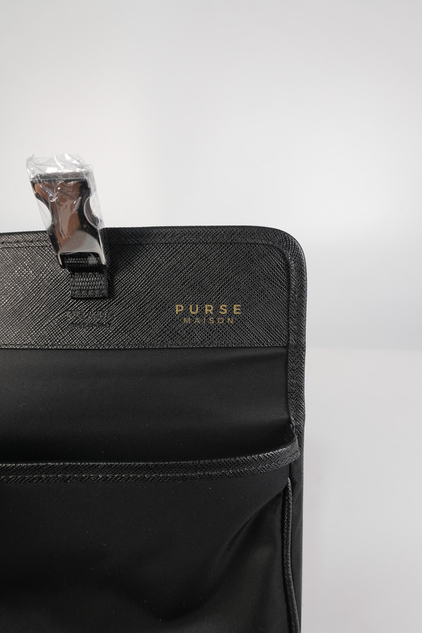 2ZH108 Mini Smartphone Case in Re-Nylon & Saffiano Leather | Purse Maison Luxury Bags Shop