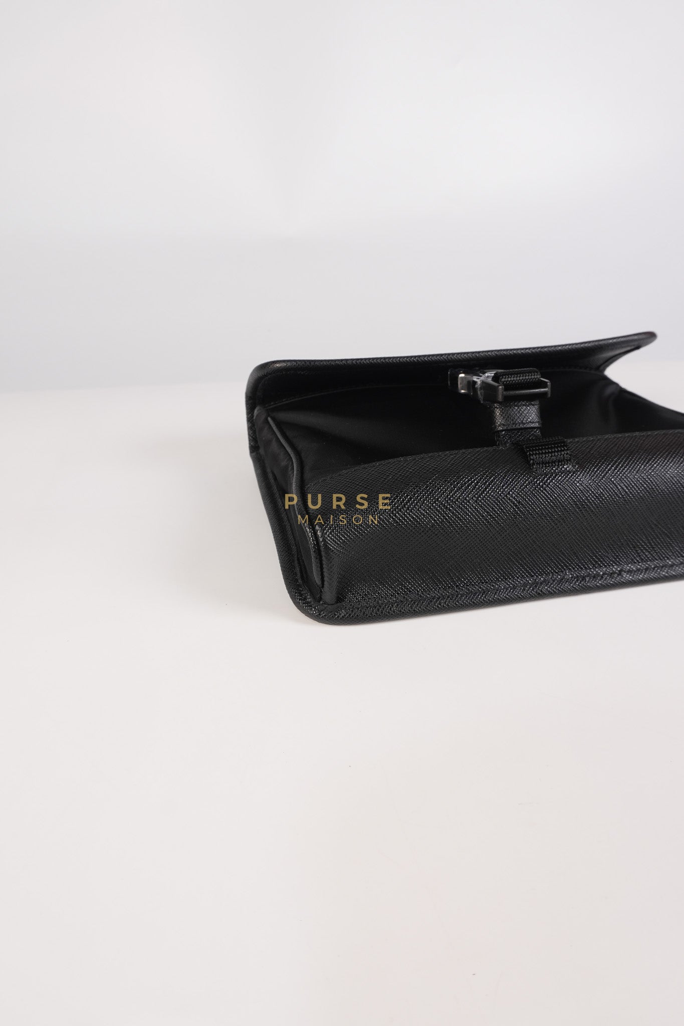 2ZH108 Mini Smartphone Case in Re-Nylon & Saffiano Leather | Purse Maison Luxury Bags Shop