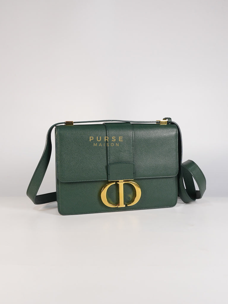 30 Montaigne in Green Grained Calfskin Leather & Gold Hardware | Purse Maison Luxury Bags Shop