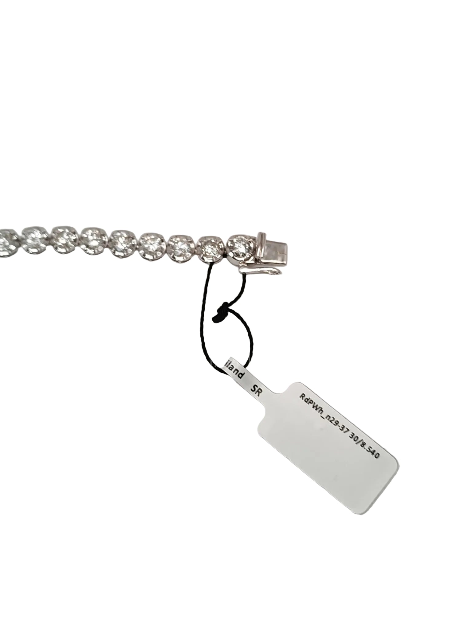 18k 9.11gms. 8.54cts. Natural Diamond White Gold Tennis Bracelet (7 inches)