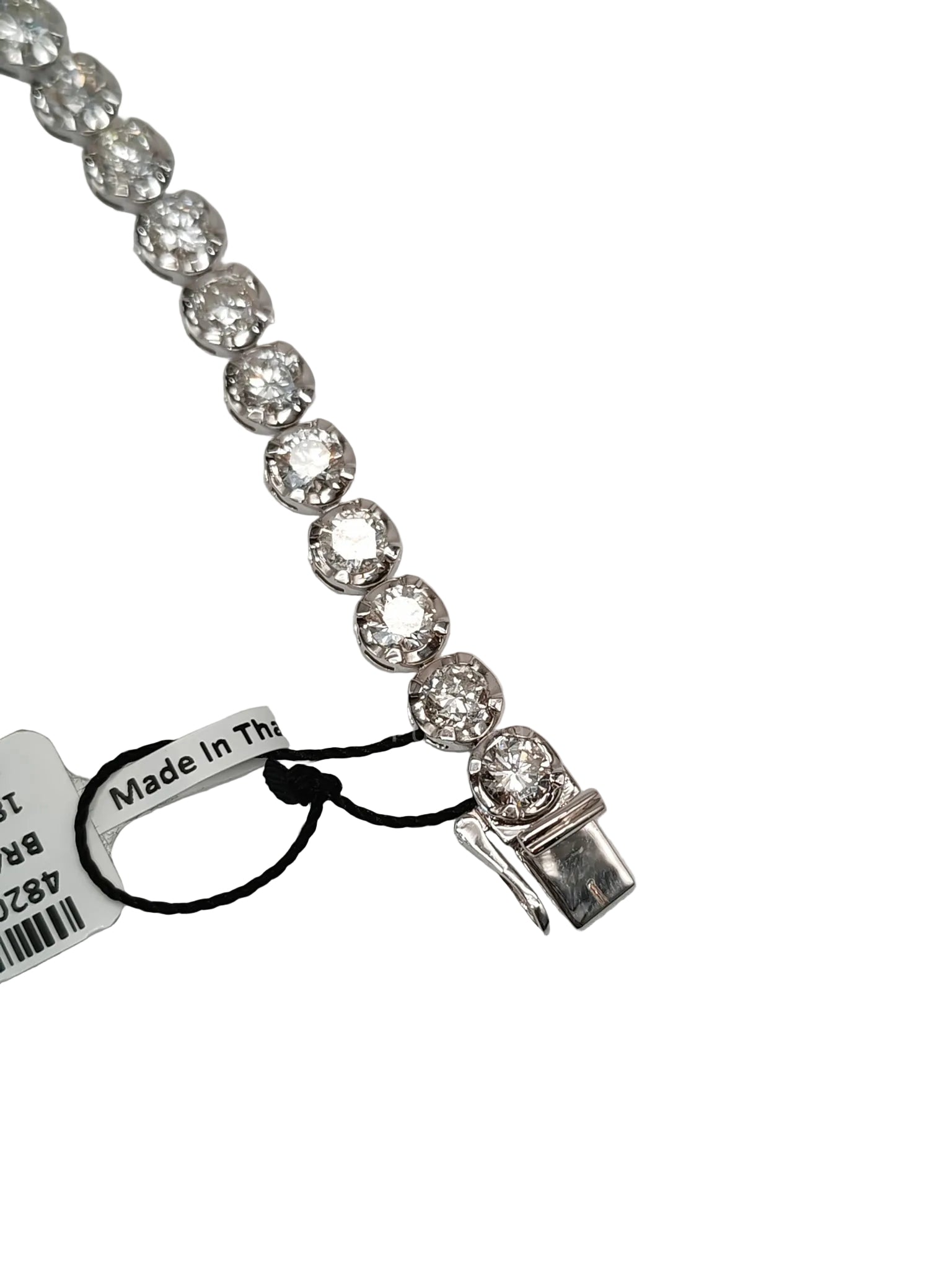 18k 9.11gms. 8.54cts. Natural Diamond White Gold Tennis Bracelet (7 inches)