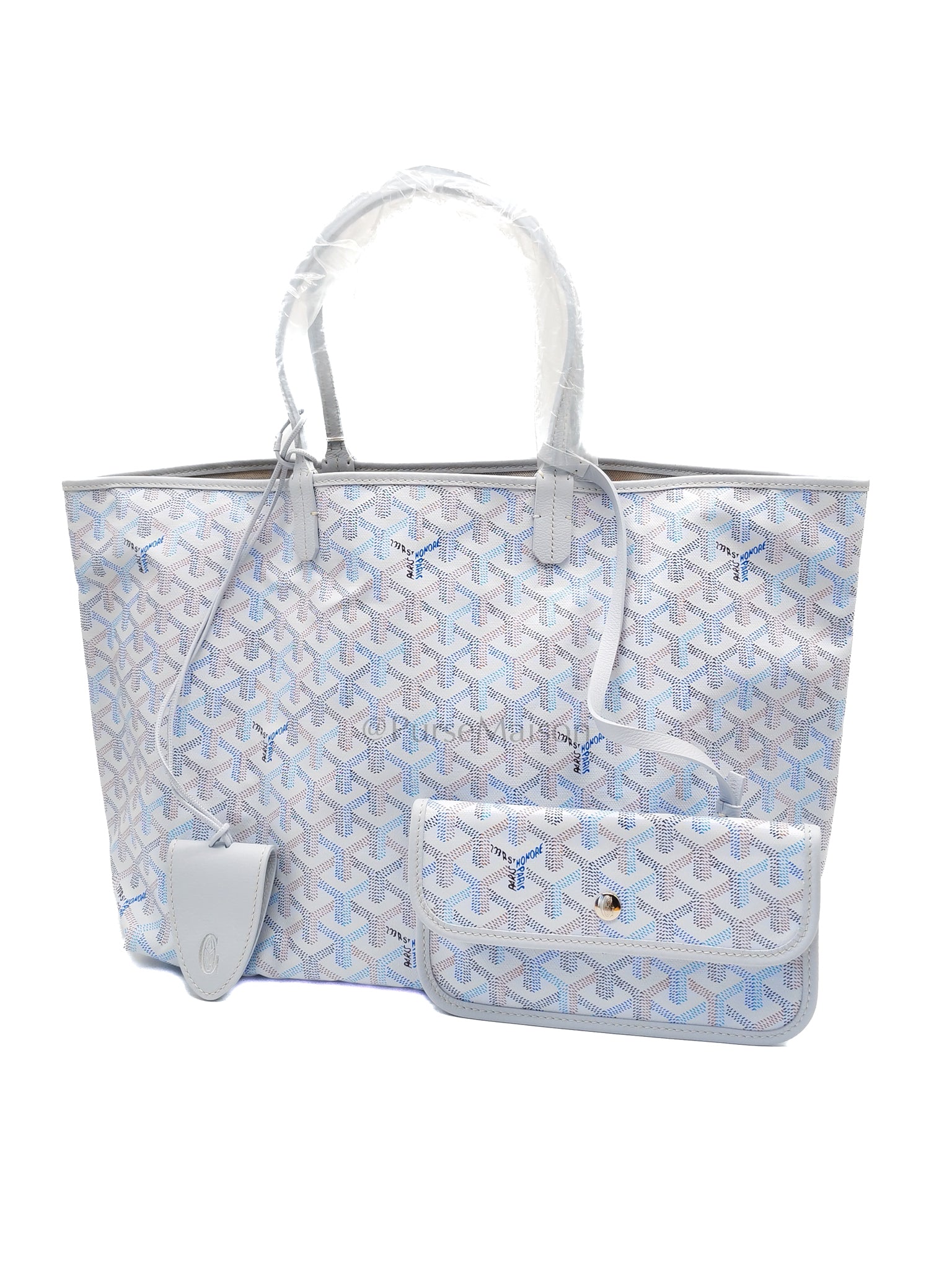 Saint Louis PM in Polar Blue with Croc Universel Clip Charm in Goyardine Canvas Tote Bag (Limited Edition)