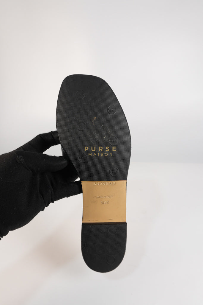 4G Logo Slide Sandals in Black Plague Leather Size 38.5 Eu (24 cm) | Purse Maison Luxury Bags Shop