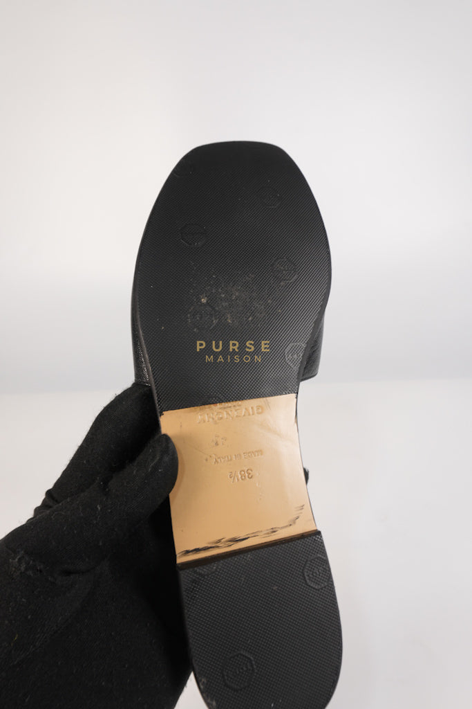 4G Logo Slide Sandals in Black Plague Leather Size 38.5 Eu (24 cm) | Purse Maison Luxury Bags Shop