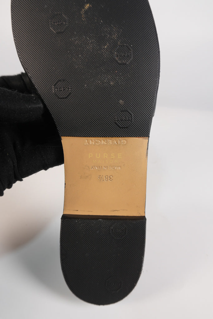4G Logo Slide Sandals in Black Plague Leather Size 38.5 Eu (24 cm) | Purse Maison Luxury Bags Shop