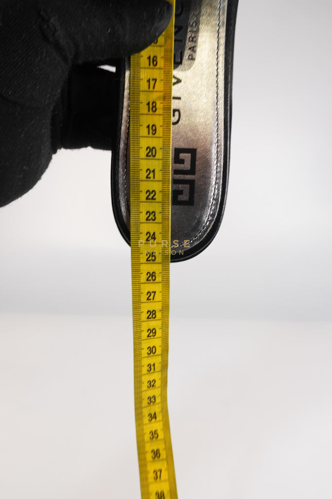 4G Logo Slide Sandals in Black Plague Leather Size 38.5 Eu (24 cm) | Purse Maison Luxury Bags Shop