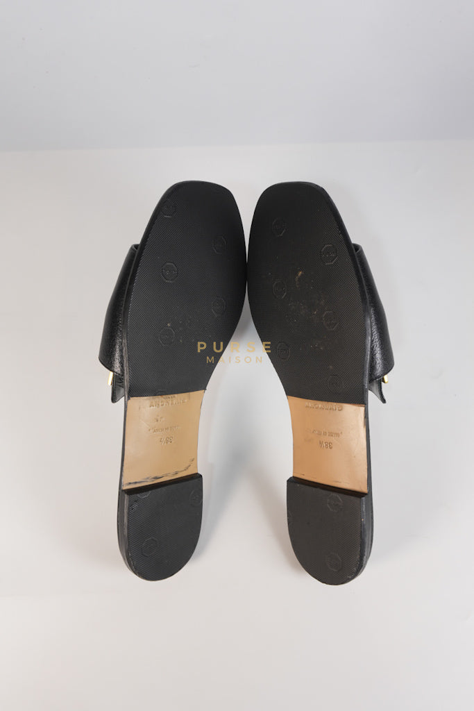 4G Logo Slide Sandals in Black Plague Leather Size 38.5 Eu (24 cm) | Purse Maison Luxury Bags Shop