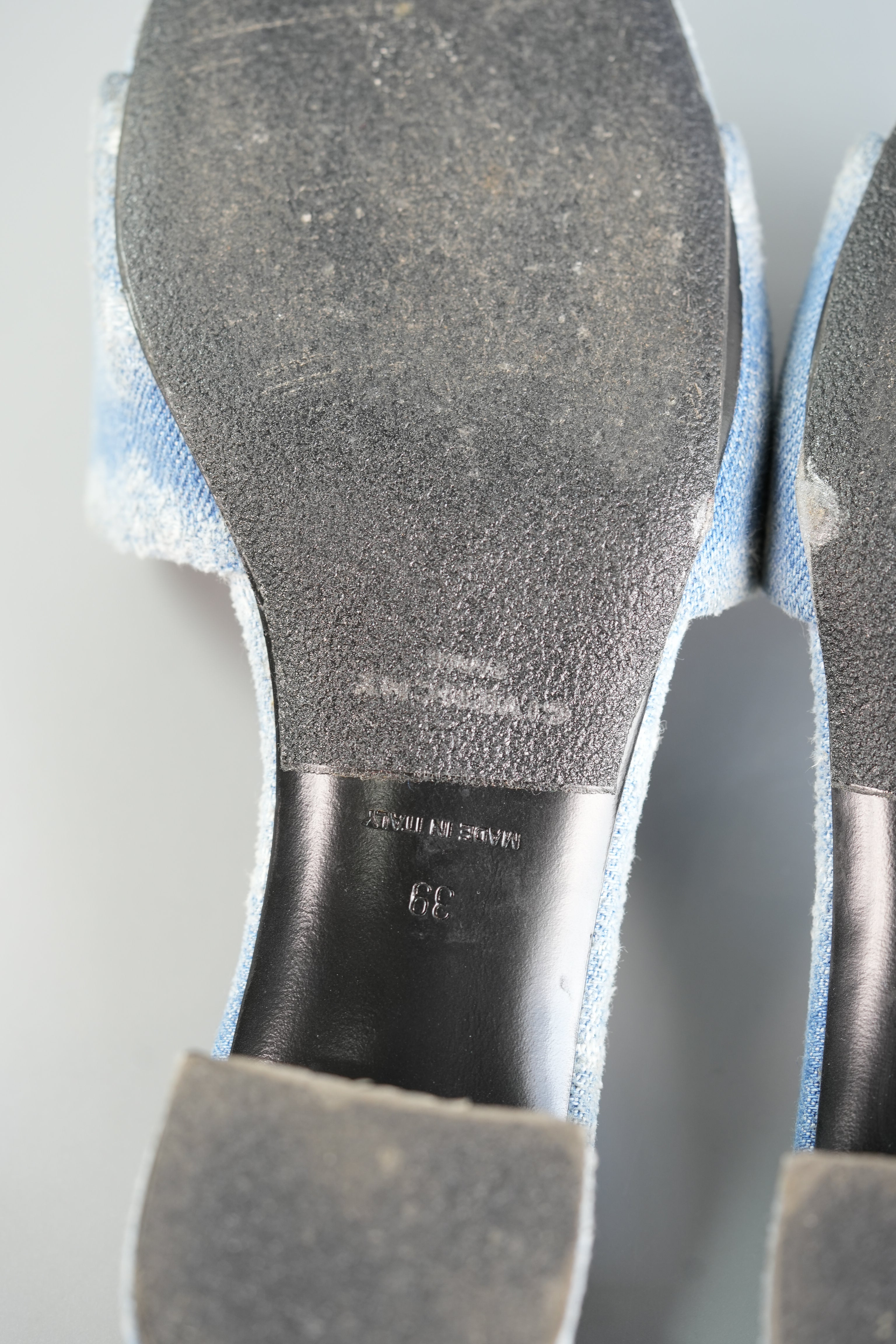 4G Washed Denim Heeled Mules Size 39 (25.5cm) | Purse Maison Luxury Bags Shop