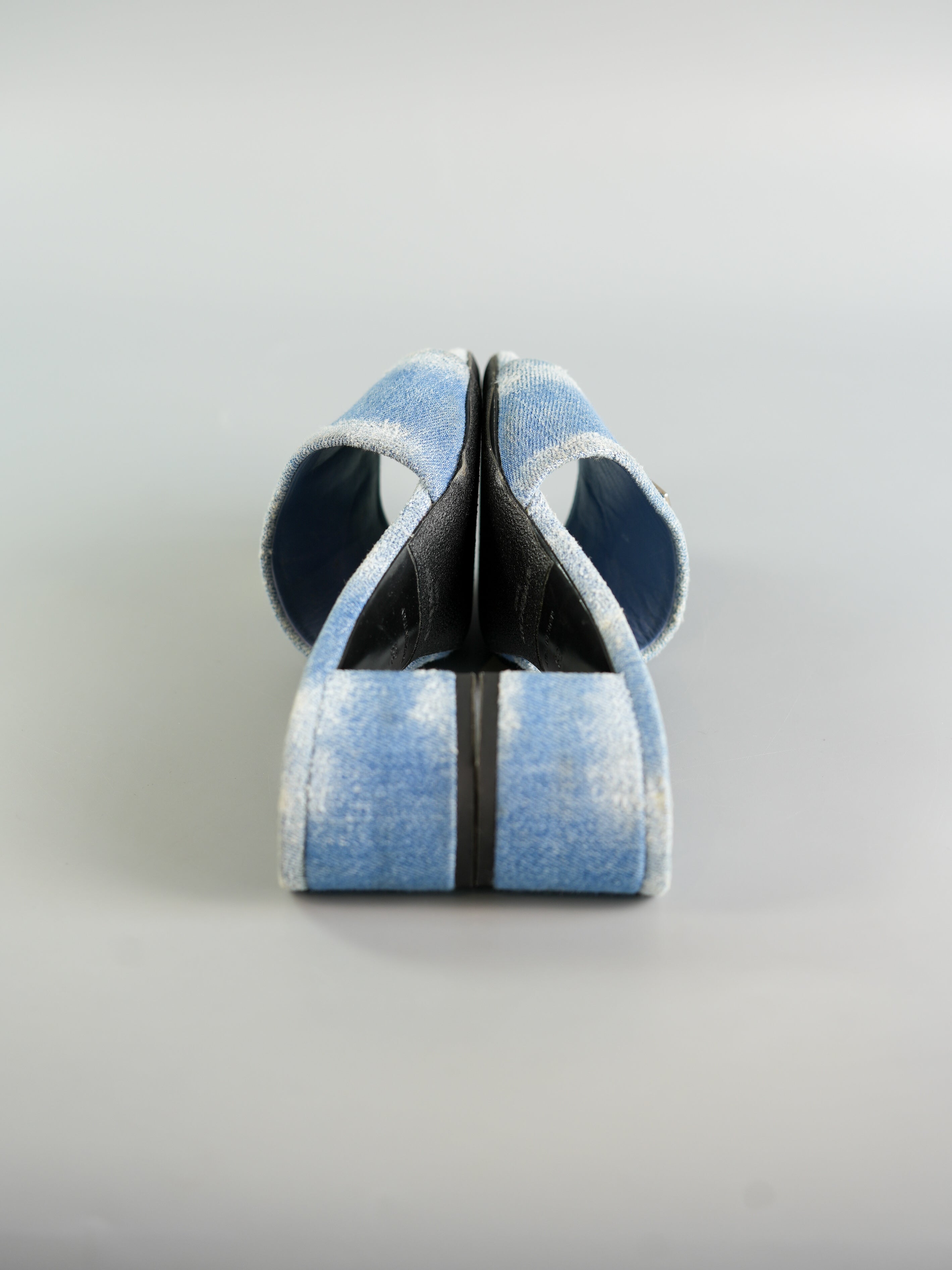 4G Washed Denim Heeled Mules Size 39 (25.5cm) | Purse Maison Luxury Bags Shop