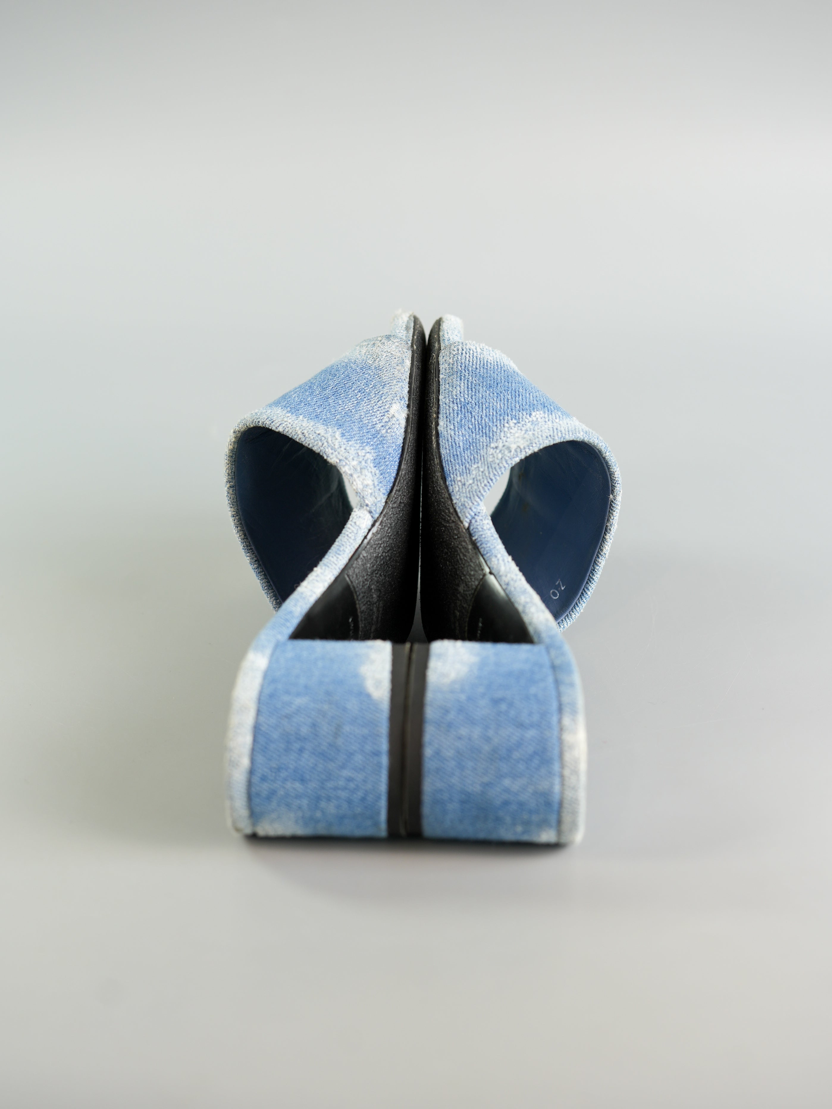 4G Washed Denim Heeled Mules Size 39 (25.5cm) | Purse Maison Luxury Bags Shop