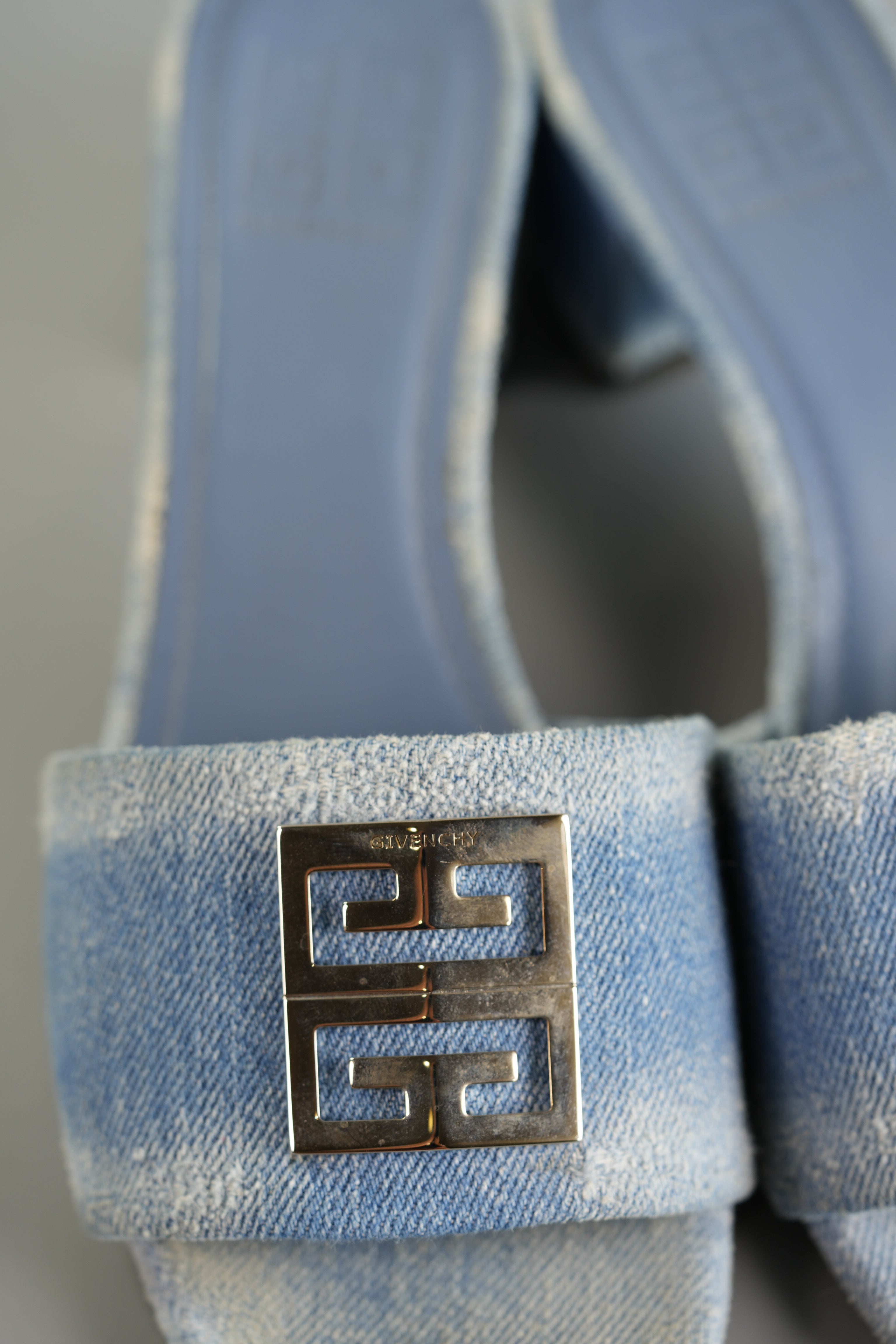 4G Washed Denim Heeled Mules Size 39 (25.5cm) | Purse Maison Luxury Bags Shop