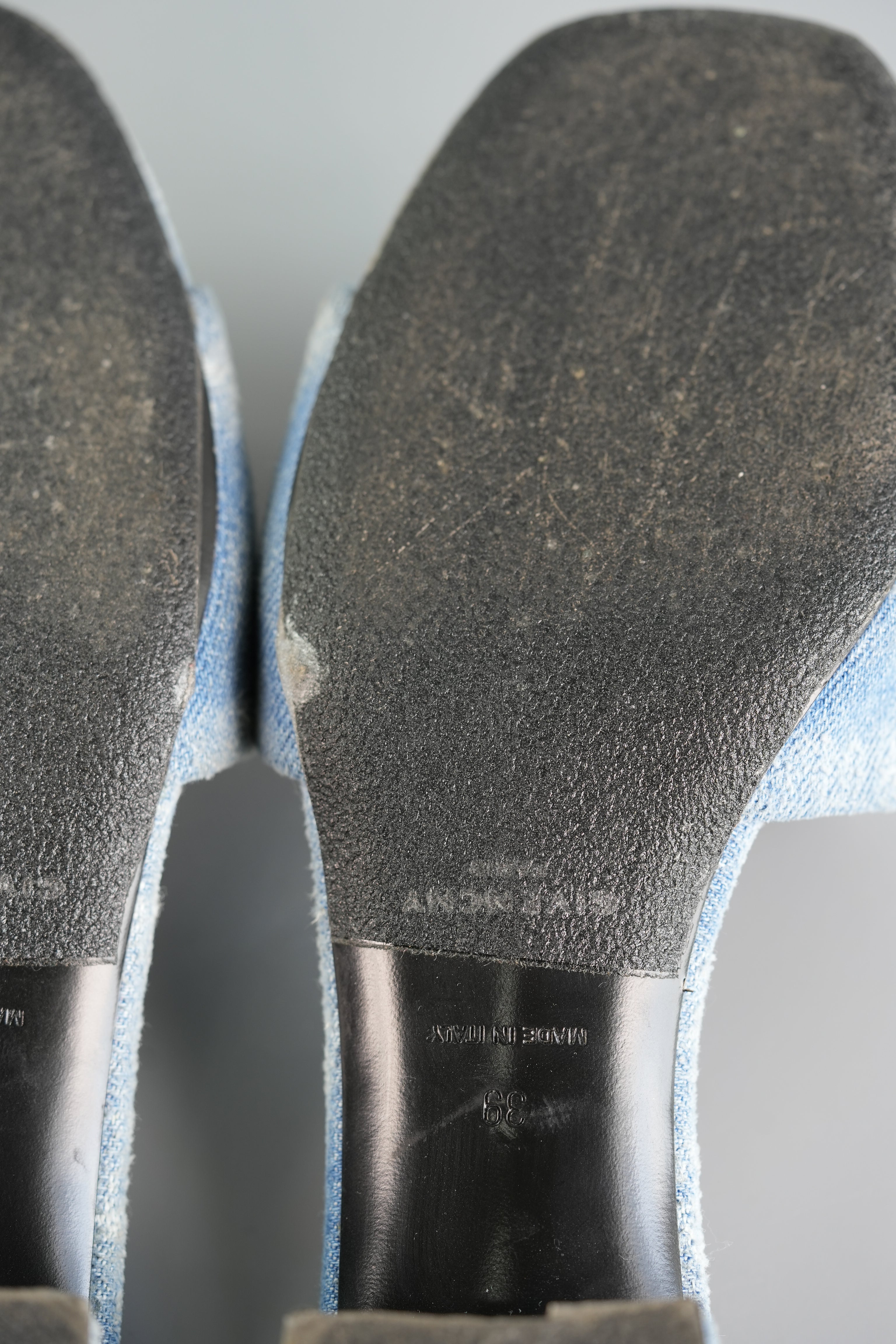 4G Washed Denim Heeled Mules Size 39 (25.5cm) | Purse Maison Luxury Bags Shop